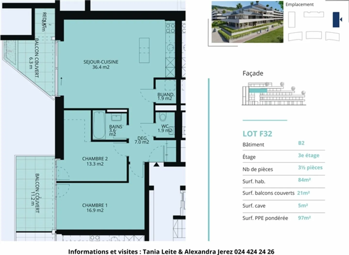 La Baie d'Opale appartamento 3.5 stanze nuovissimo con 2 balconi coperti - Foto 13 di 13