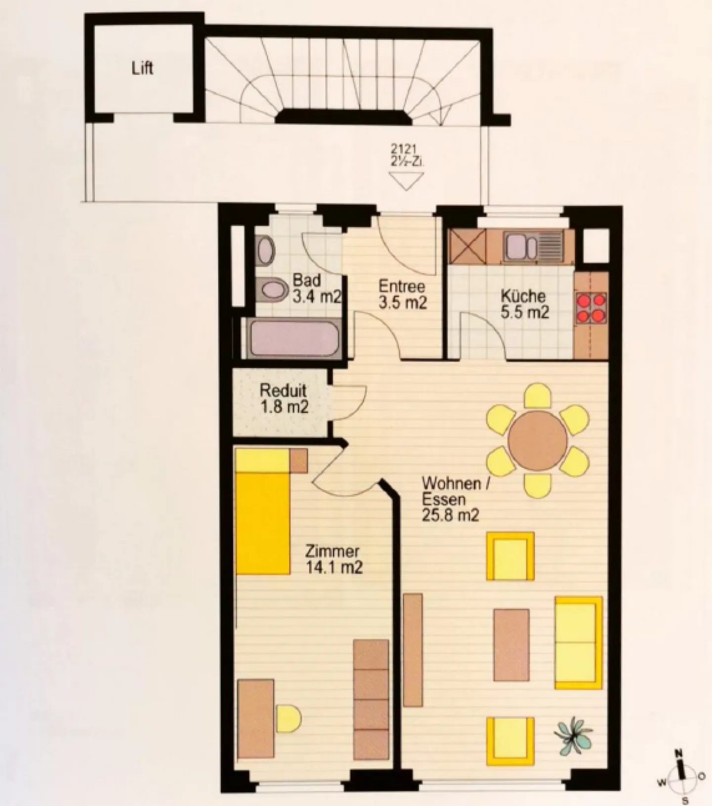 Attraktive 2-Zimmerwohnung mit Lift n Aesch - Ideal für Singles - Foto 14 von 15