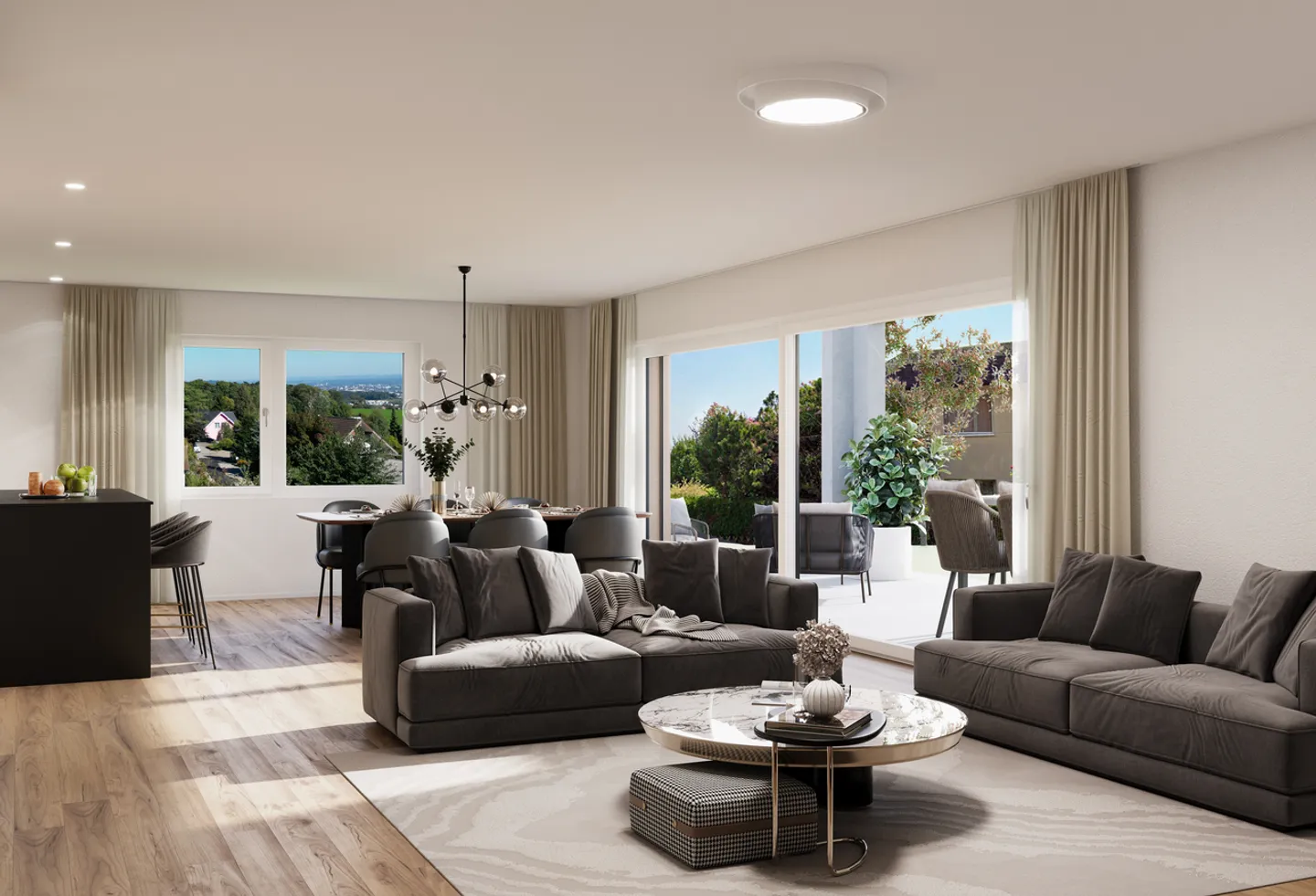 4.5-room ground floor apartment B in house A, 138 m² net living space, 25m² covered terrace - Photo 1 of 15