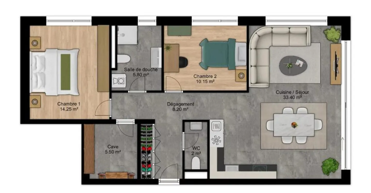 Neues Gartenapartment mit 3,5 Zimmern - Minergie - Martigny - Foto 6 von 10