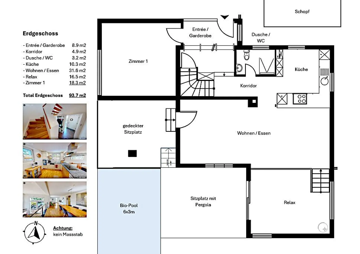 6 Zi-EFH an attraktiver Lage mit Wohlfühlgarten und Bio-Pool - Foto 15 di 15