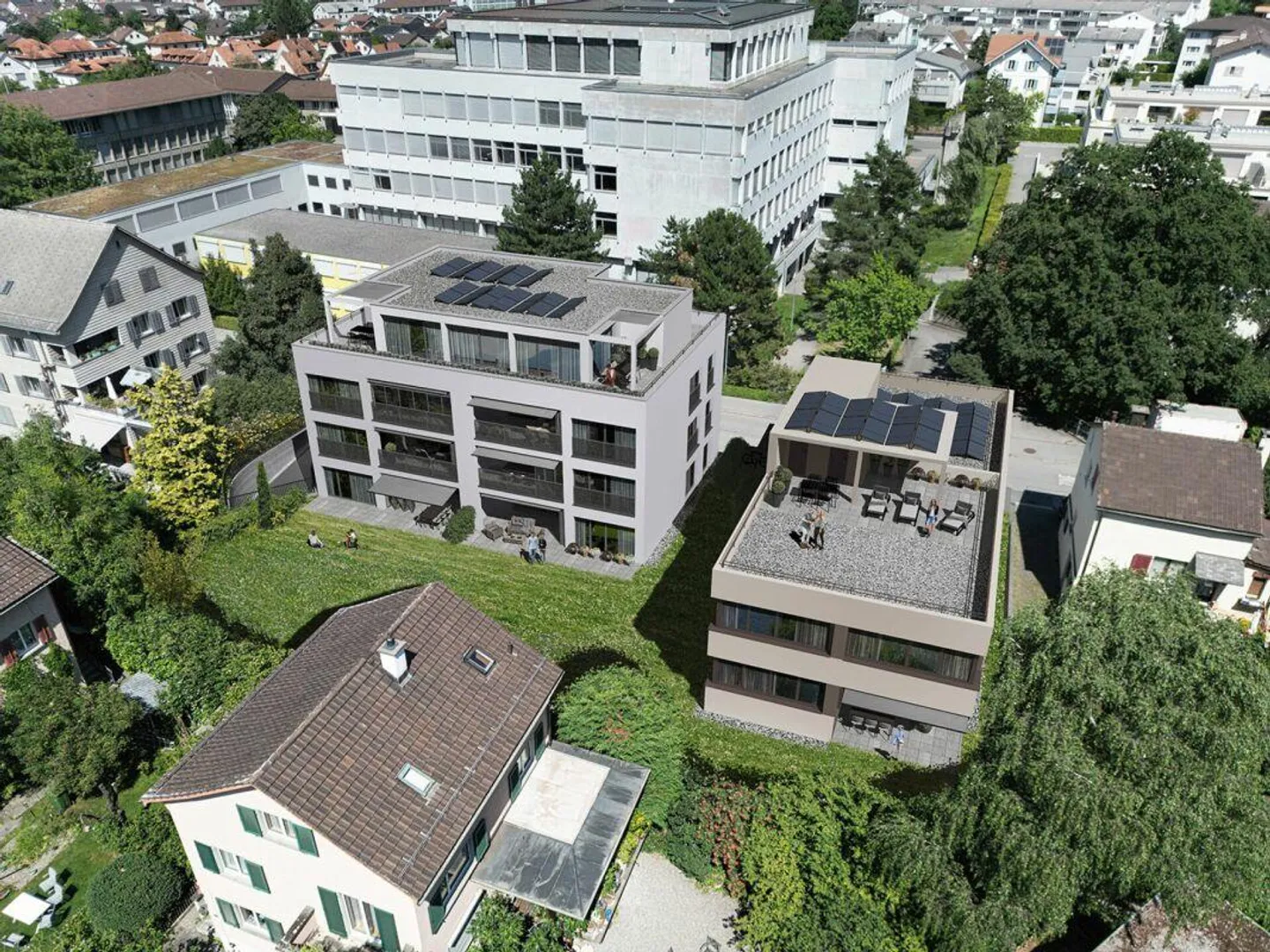 Nouvelle construction/première occupation : Appartement de jardin de 3,5 pièces de haute qualité avec terrasse spacieuse et véranda - Photo 3 sur 3