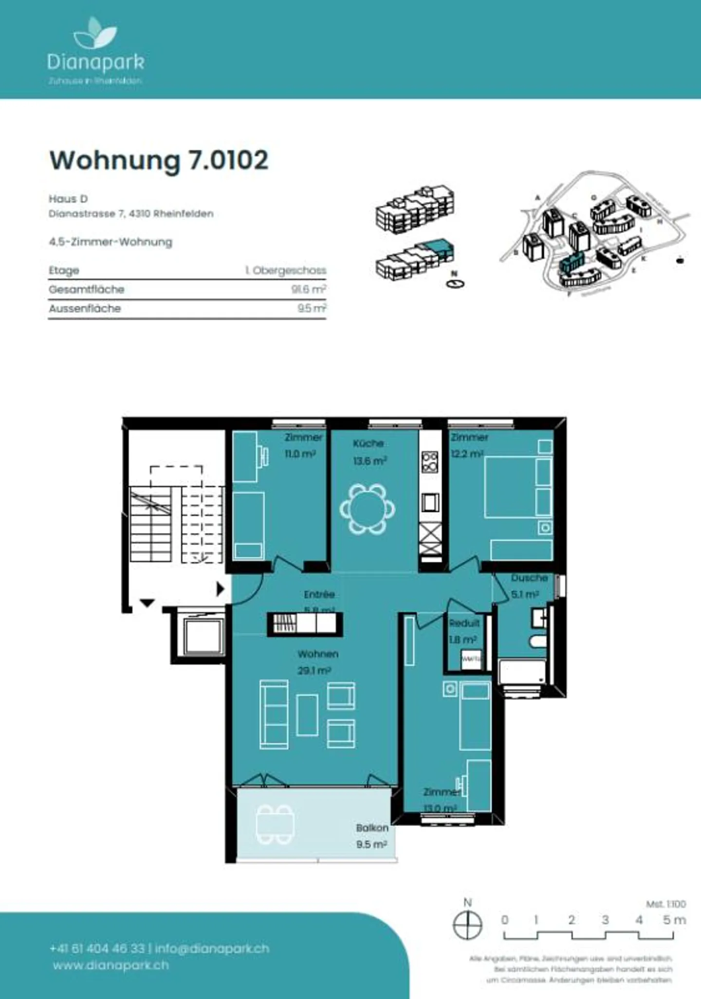 Nuovi e moderni appartamenti da 3.5 a 4.5 stanze nel Dianapark Rheinfelden! - Foto 8 di 9