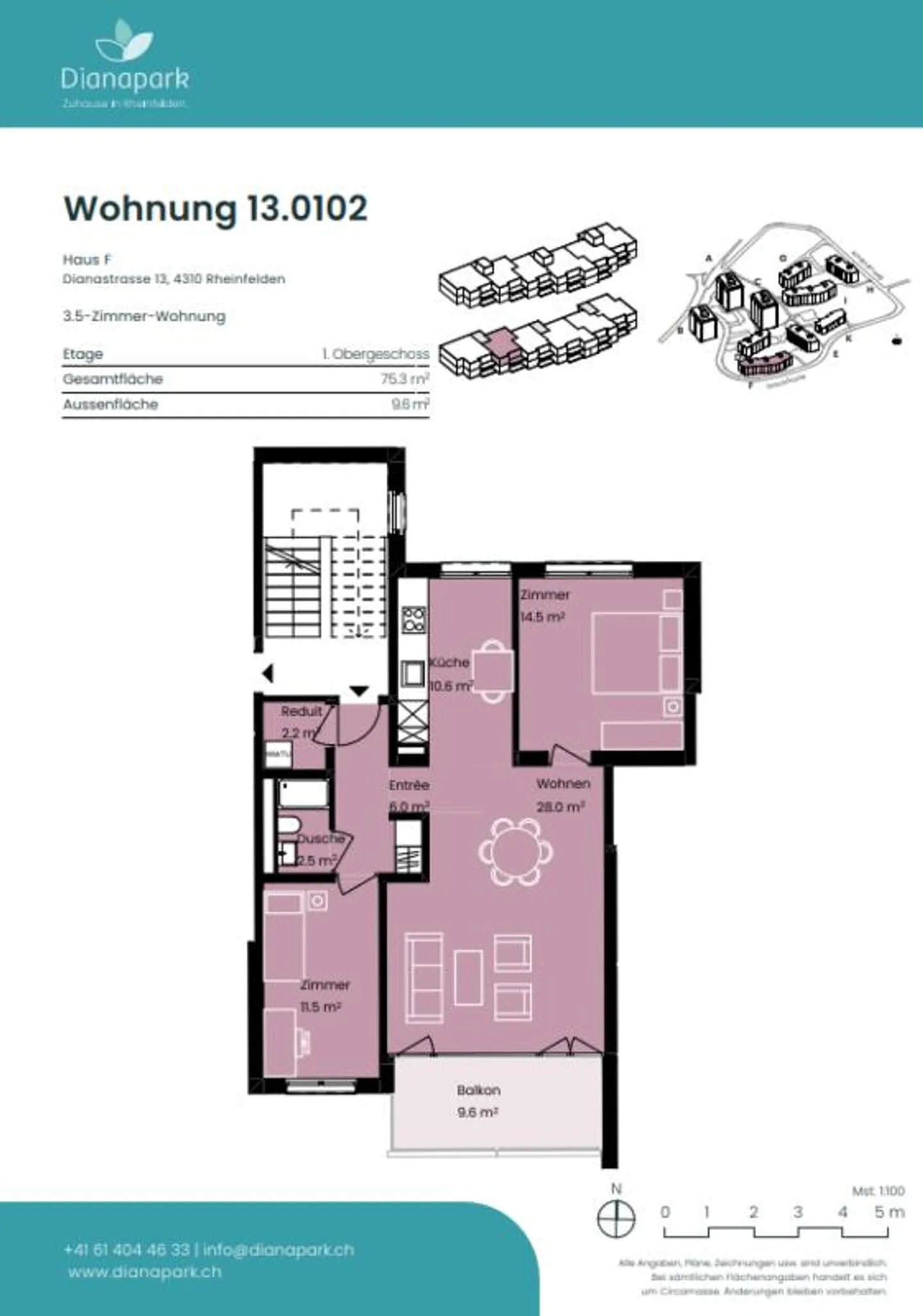 Nuovi e moderni appartamenti da 3.5 a 4.5 stanze nel Dianapark Rheinfelden! - Foto 9 di 9