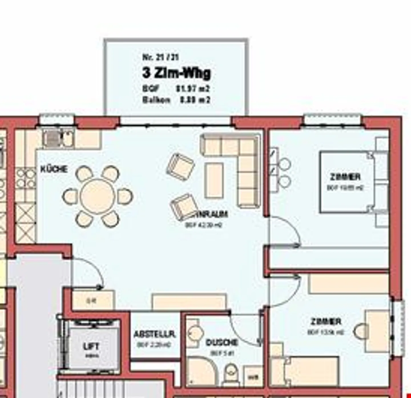 Sunny 3.5 room apartment in Steg, 1,570.- incl. NK - Photo 2 of 4