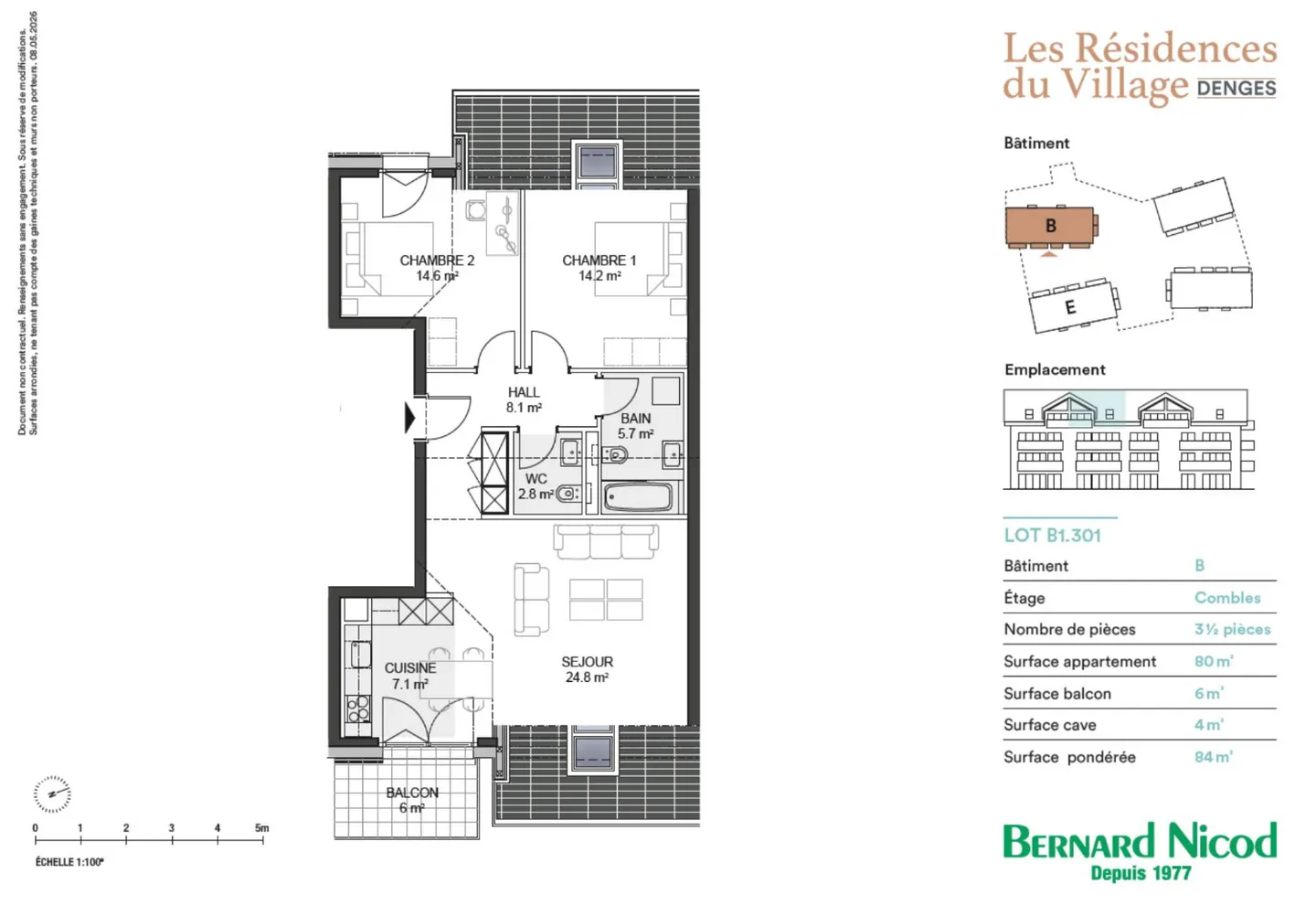 Apartment 3.5 in the attic with 84m2 and balcony - Photo 5 of 7