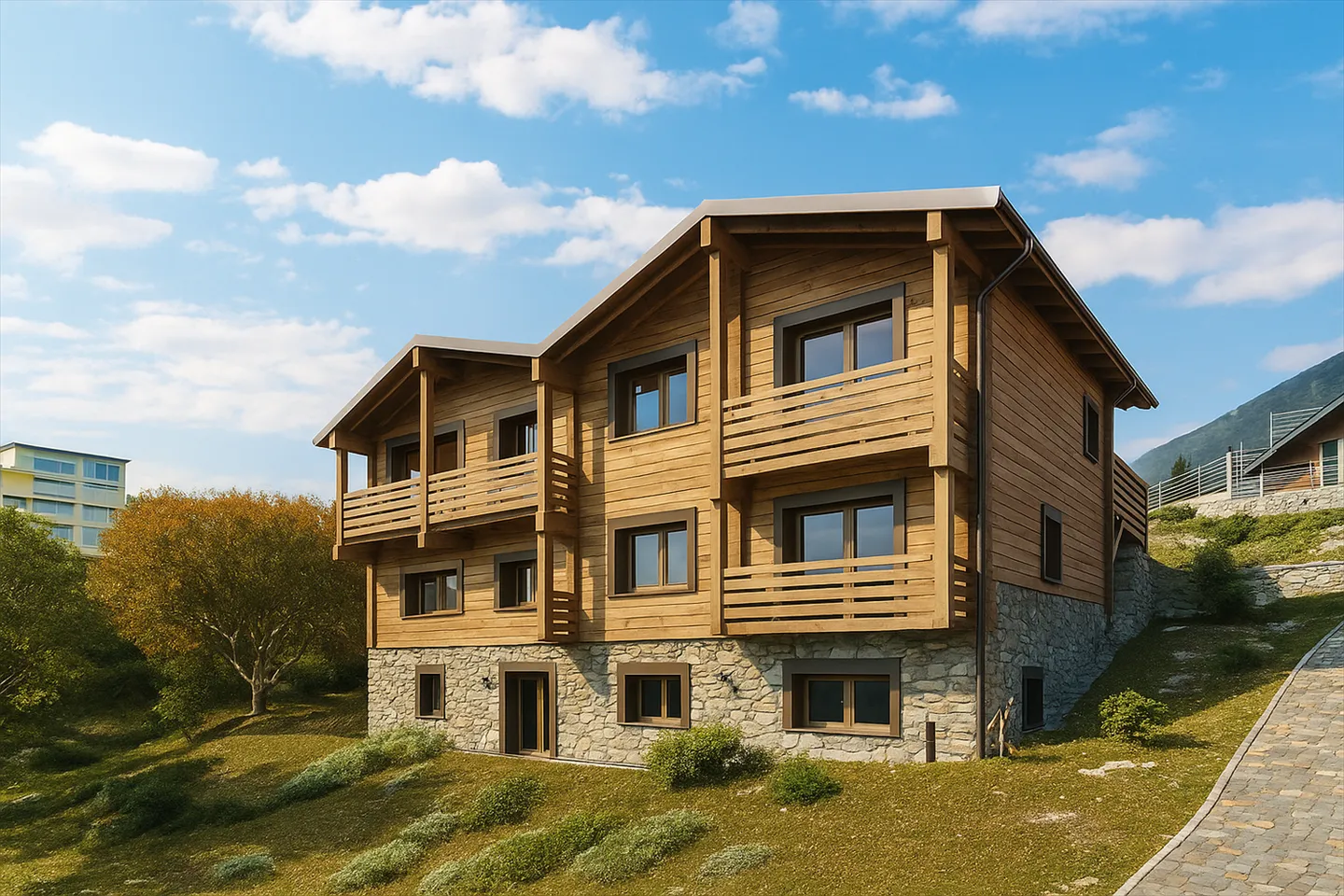 New project with building permit? 3 apartments with 3.5 rooms in Nax - Photo 1 of 8