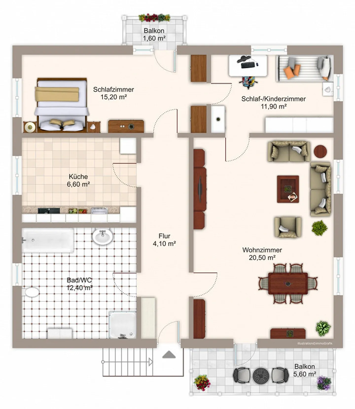 Zentrale 3.5-Zimmer-Wohnung - Foto 4 von 4