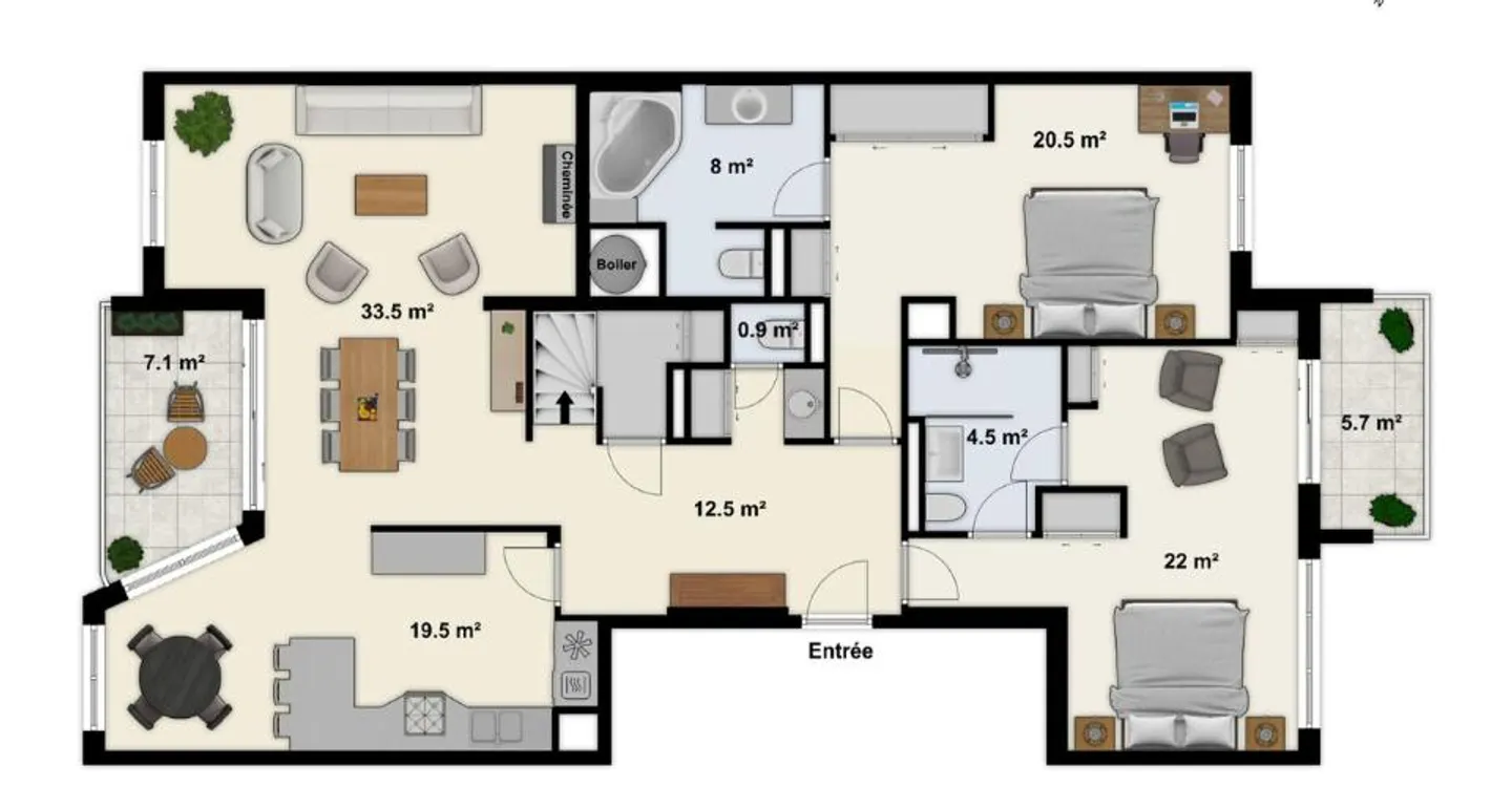 Penthouse 6,5 Zimmer - Foto 12 von 13