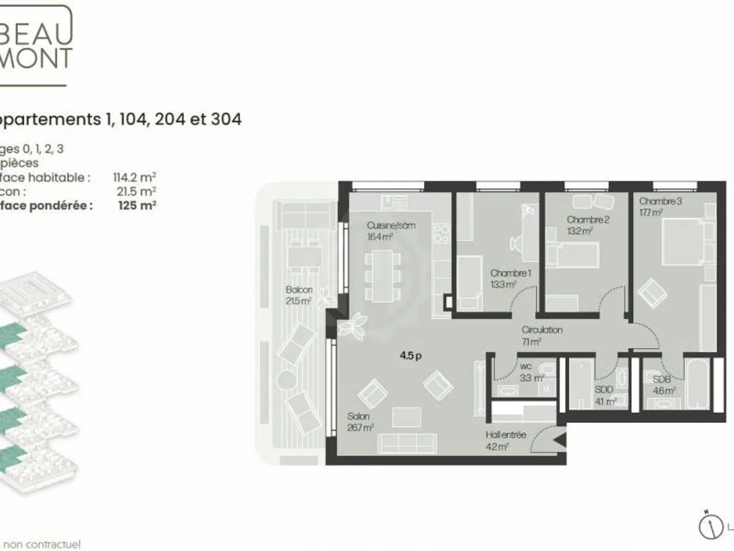 Last new 4.5-room apartment on the 3rd floor - Photo 8 of 8