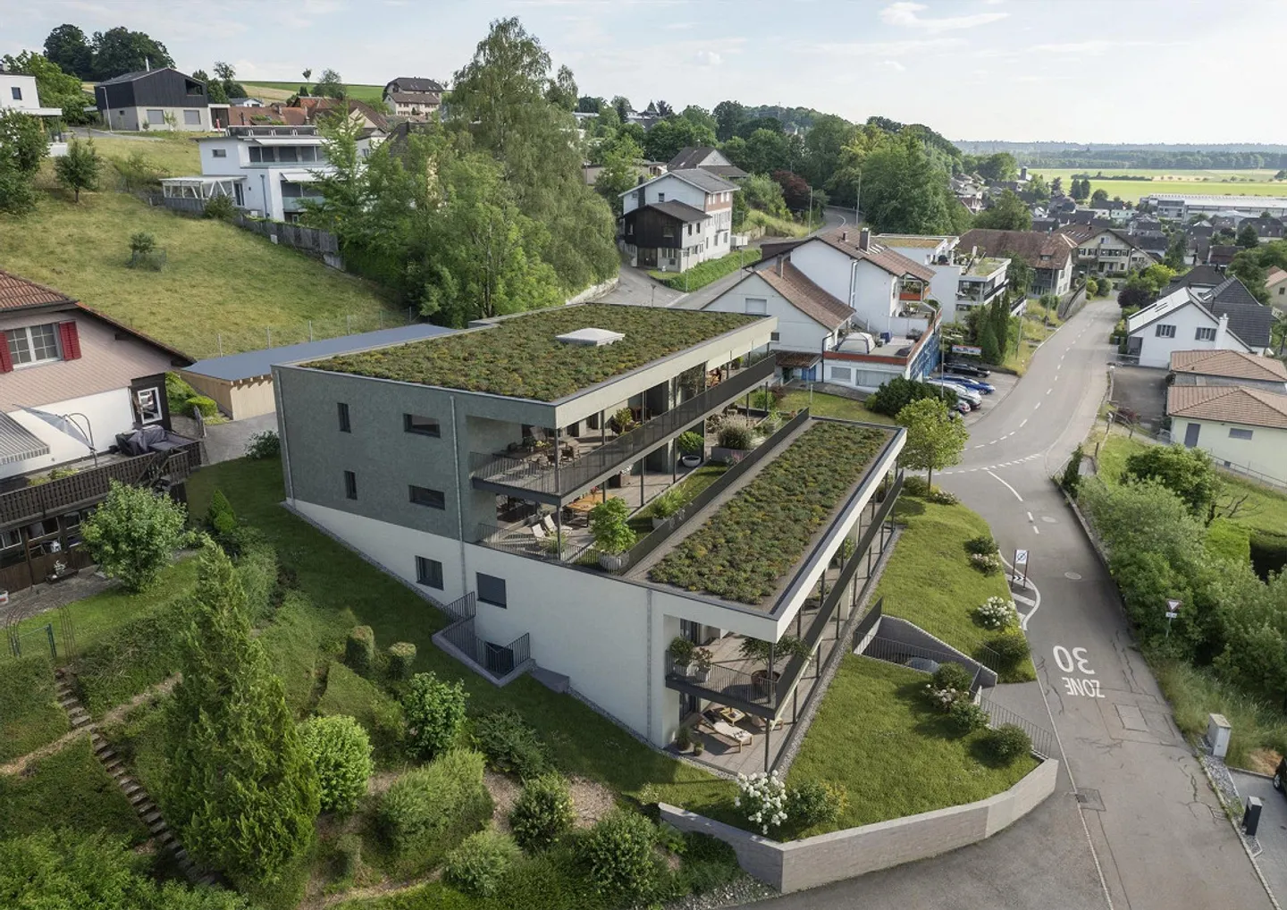 Vivre avec une vue - Appartement de 3,5 pièces au rez-de-chaussée avec vue panoramique - Photo 2 sur 3