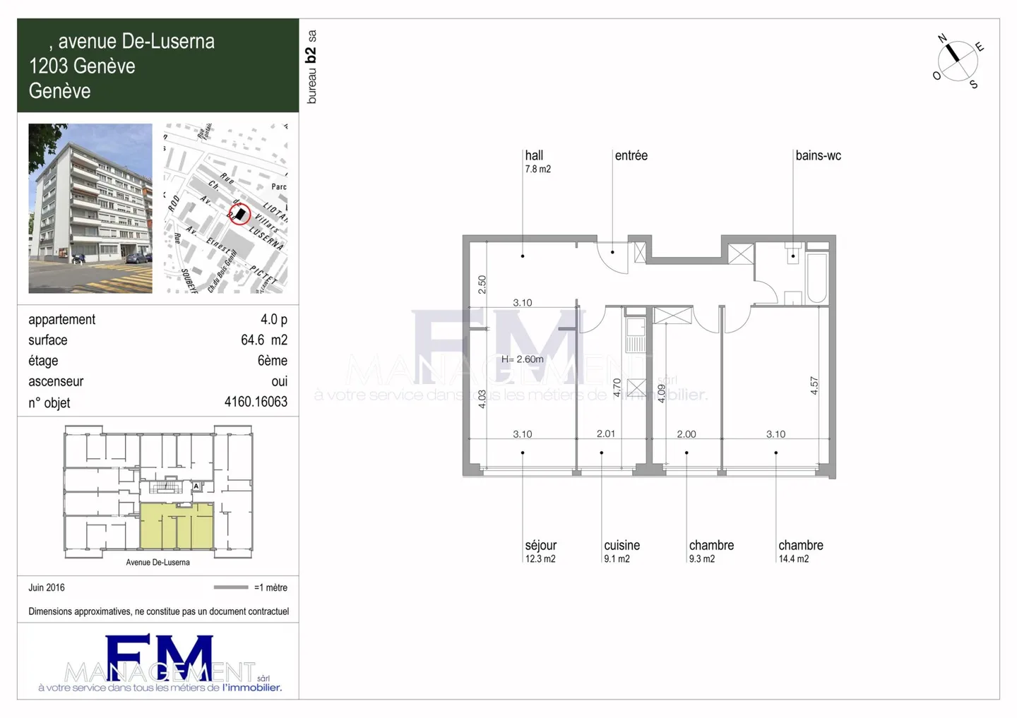 Servette, Avenue de Luserna, 4 stanze al 6° piano - Foto 2 di 2