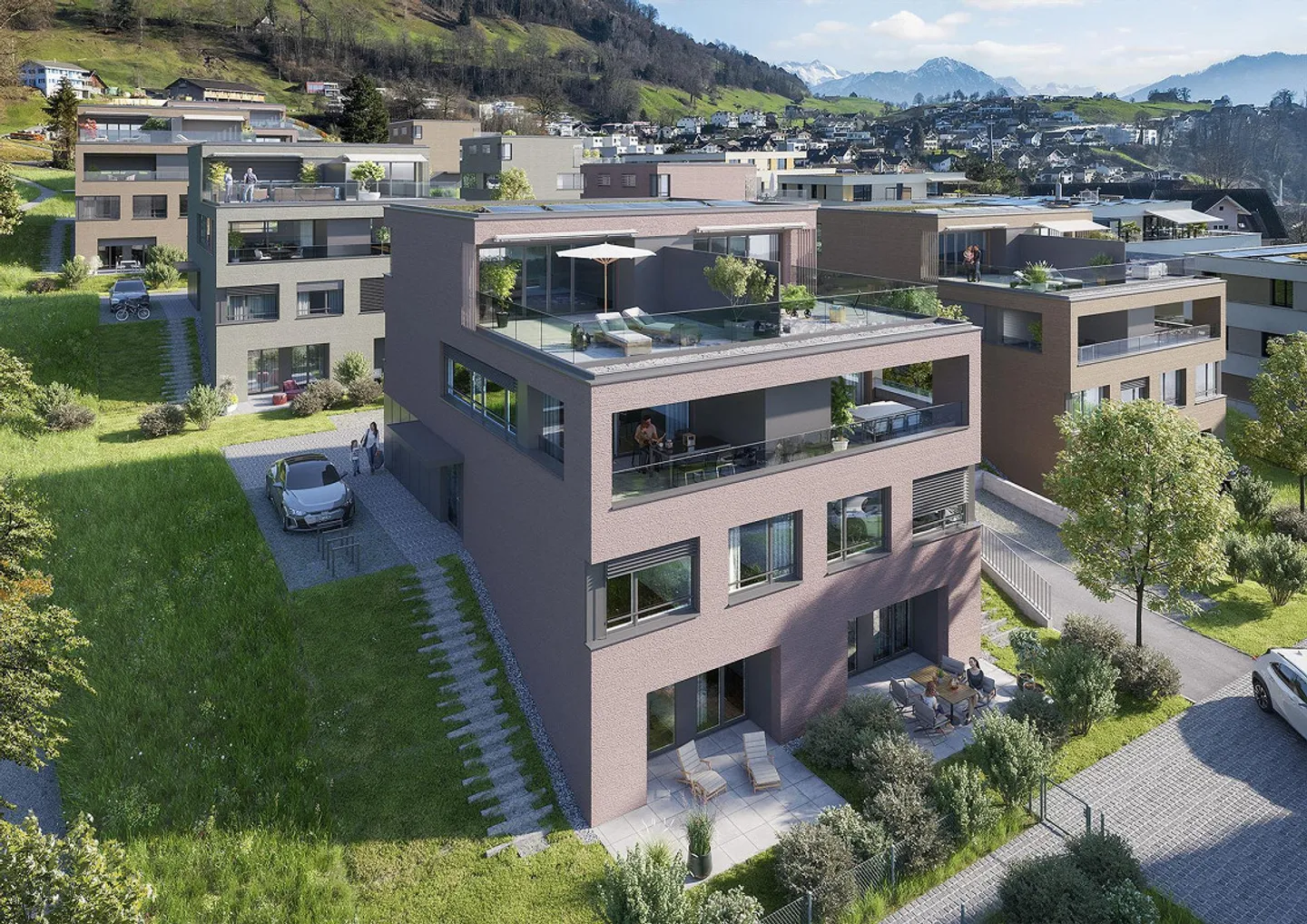 Exklusive 5.5-Zimmer-Einfamilienhäuser (DEFH) - Steinmatt am Rubibach - Foto 2 von 6