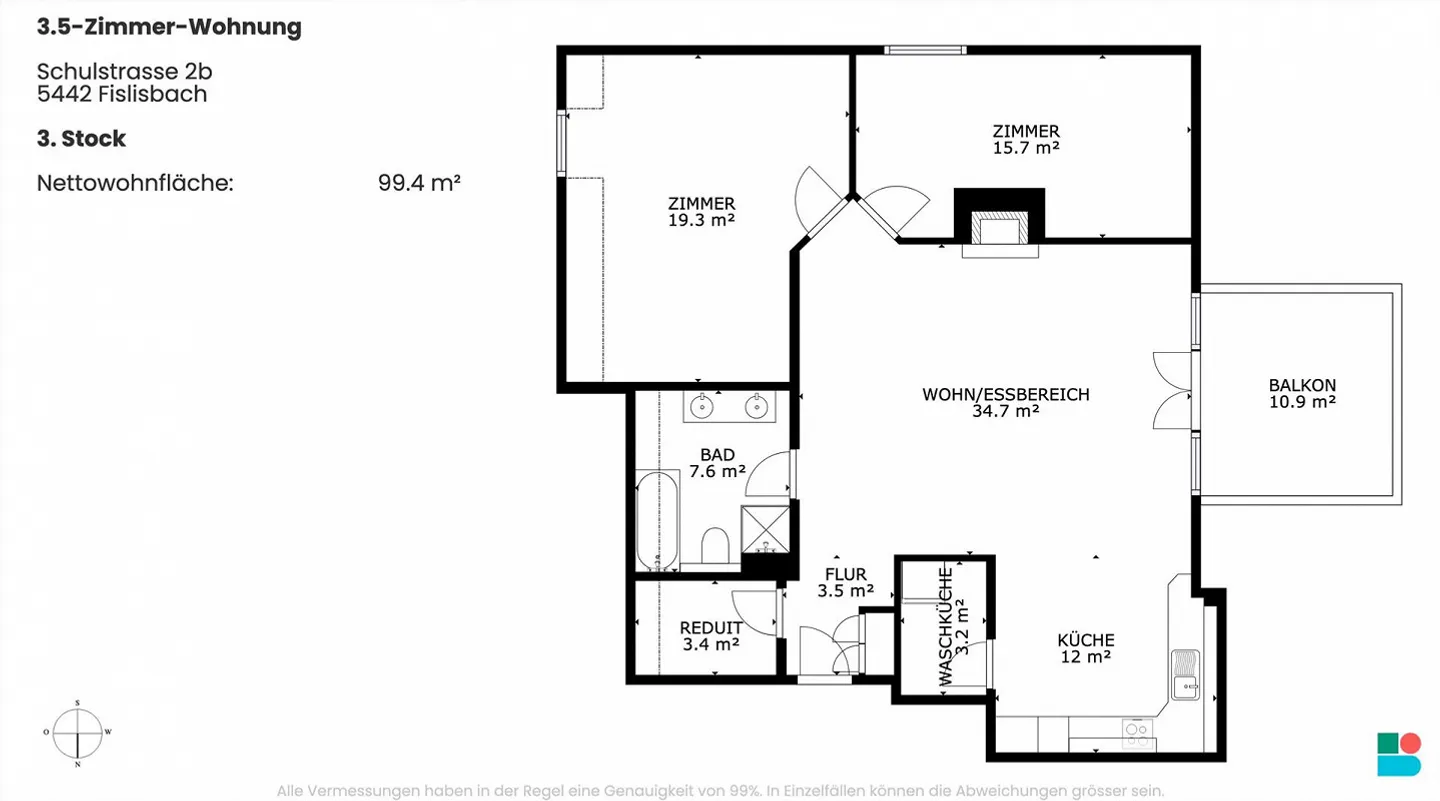 Charming 3.5-room apartment in Fislisbach - Photo 21 of 21