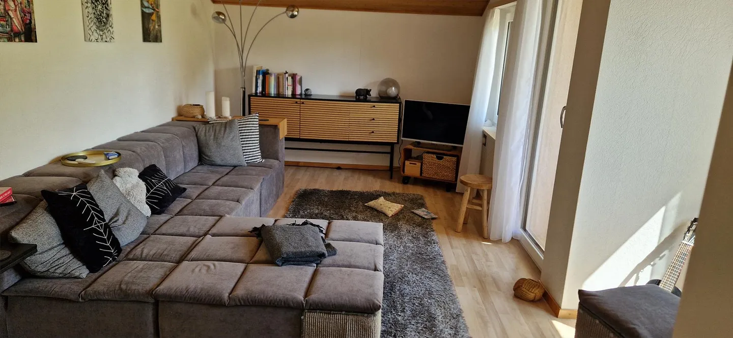 Sous-location : appartement de 3,5 pièces avec vue dégagée sur la montagne et la plaine - Photo 2 sur 15