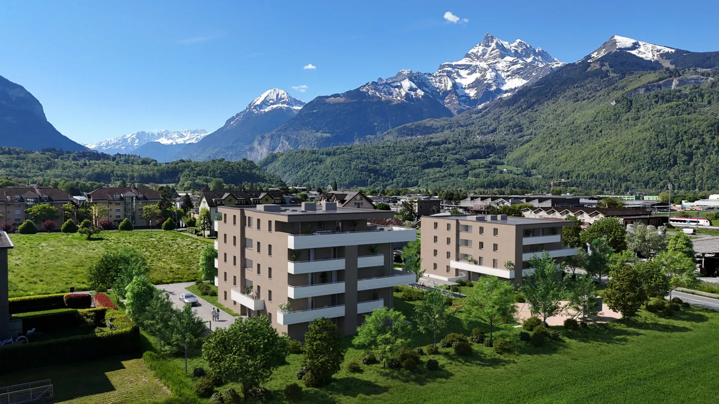 APPARTAMENTO DI 3,5 LOCALI CON GIARDINO - VICINO ALLA STAZIONE - VISTA PANORAMICA - Foto 3 di 8