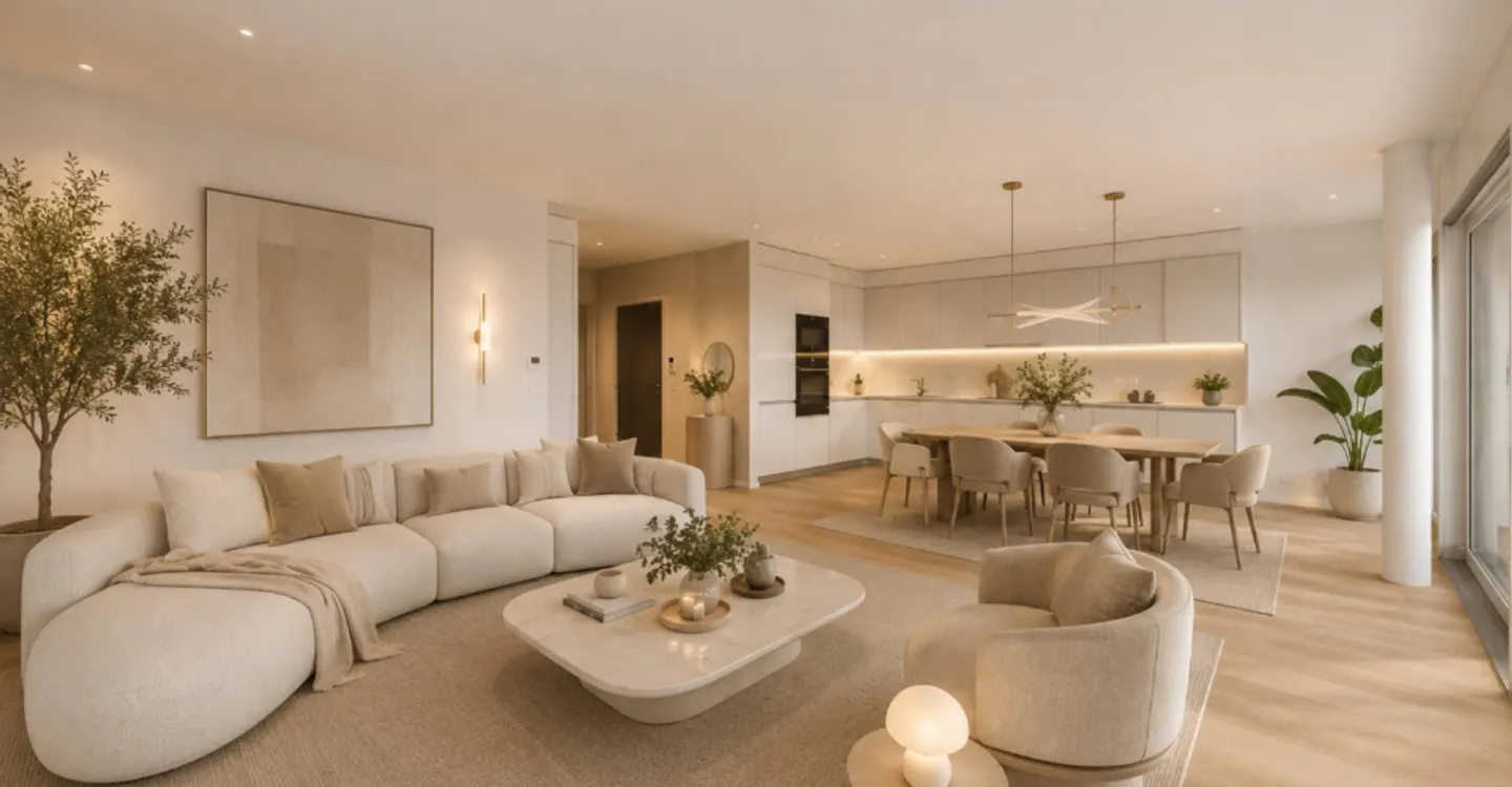 4,5-Zimmer-Luxuswohnung. Blick auf den See und großer überdachter Balkon von 76m2. - Foto 2 von 5