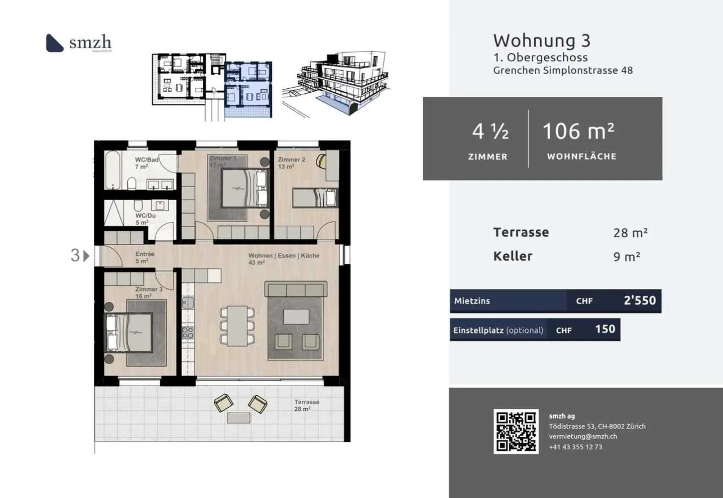Modern 4.5-room apartment with terrace in Grenchen - Photo 2 of 12
