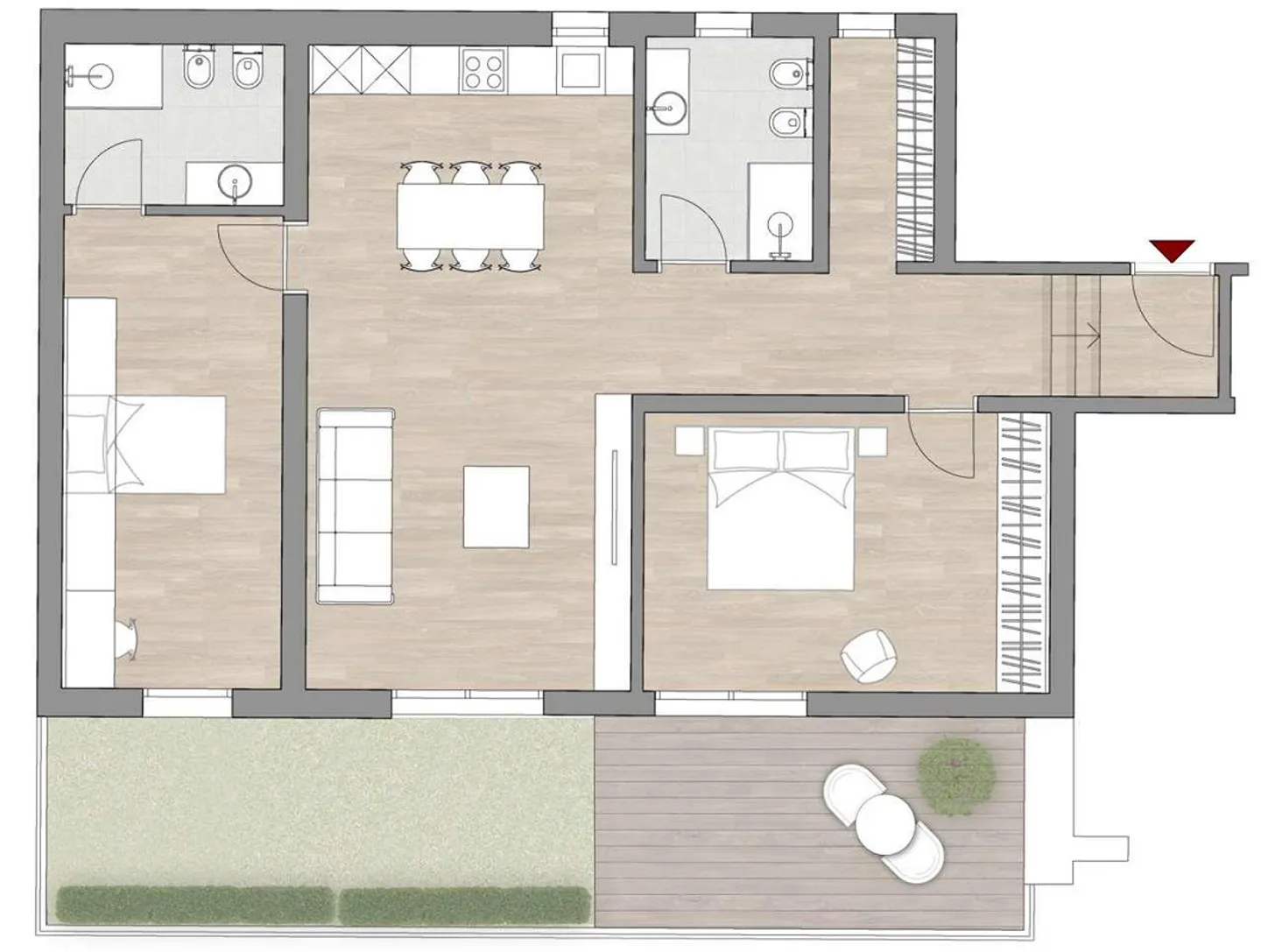 Bel appartement de 3,5 pièces dans la verdure - Photo 8 sur 8