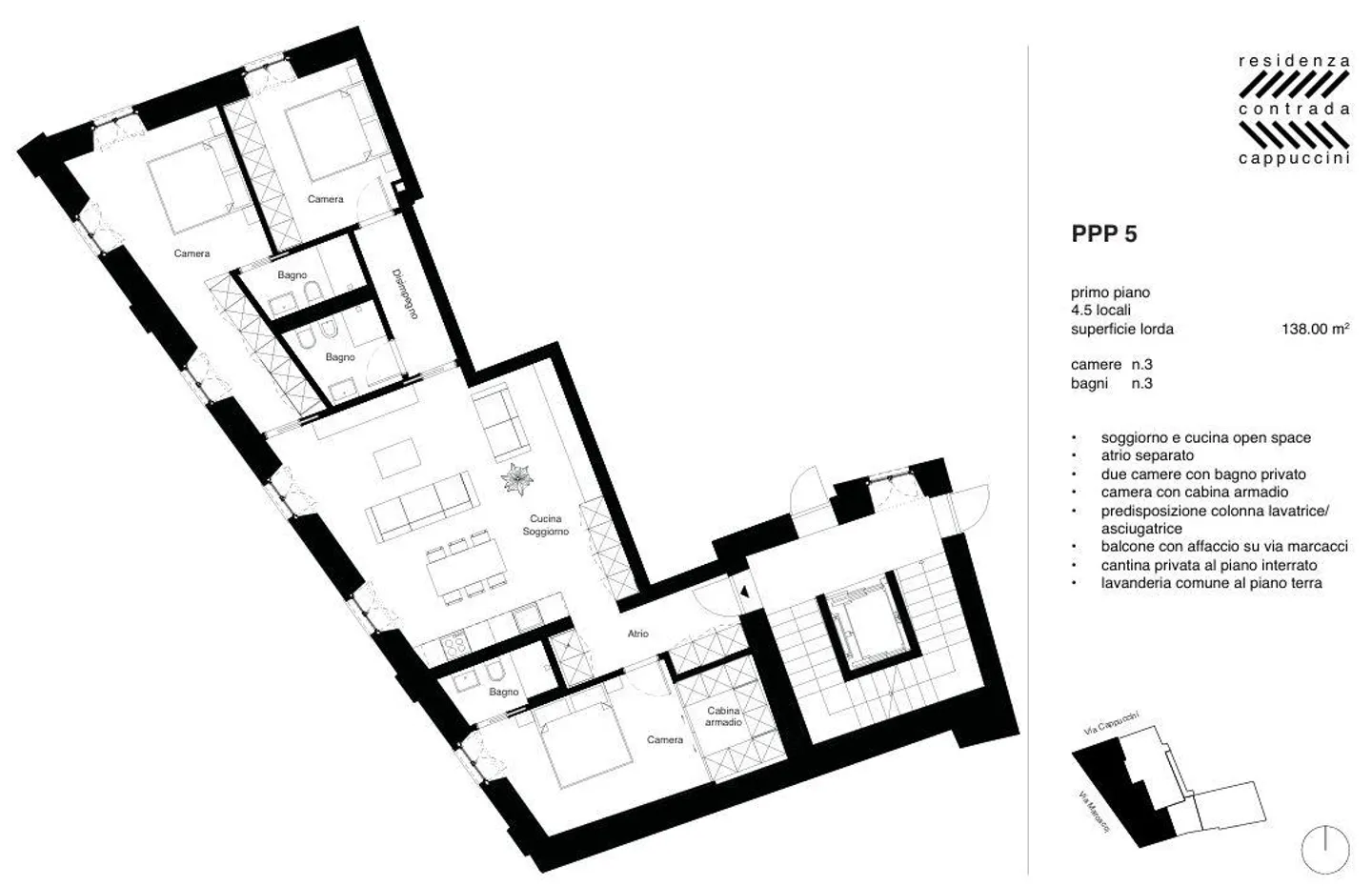 Residence Contrada Cappuccini - 4.5-room apartment on the first floor in the heart of Locarno (second home) - Photo 5 of 5