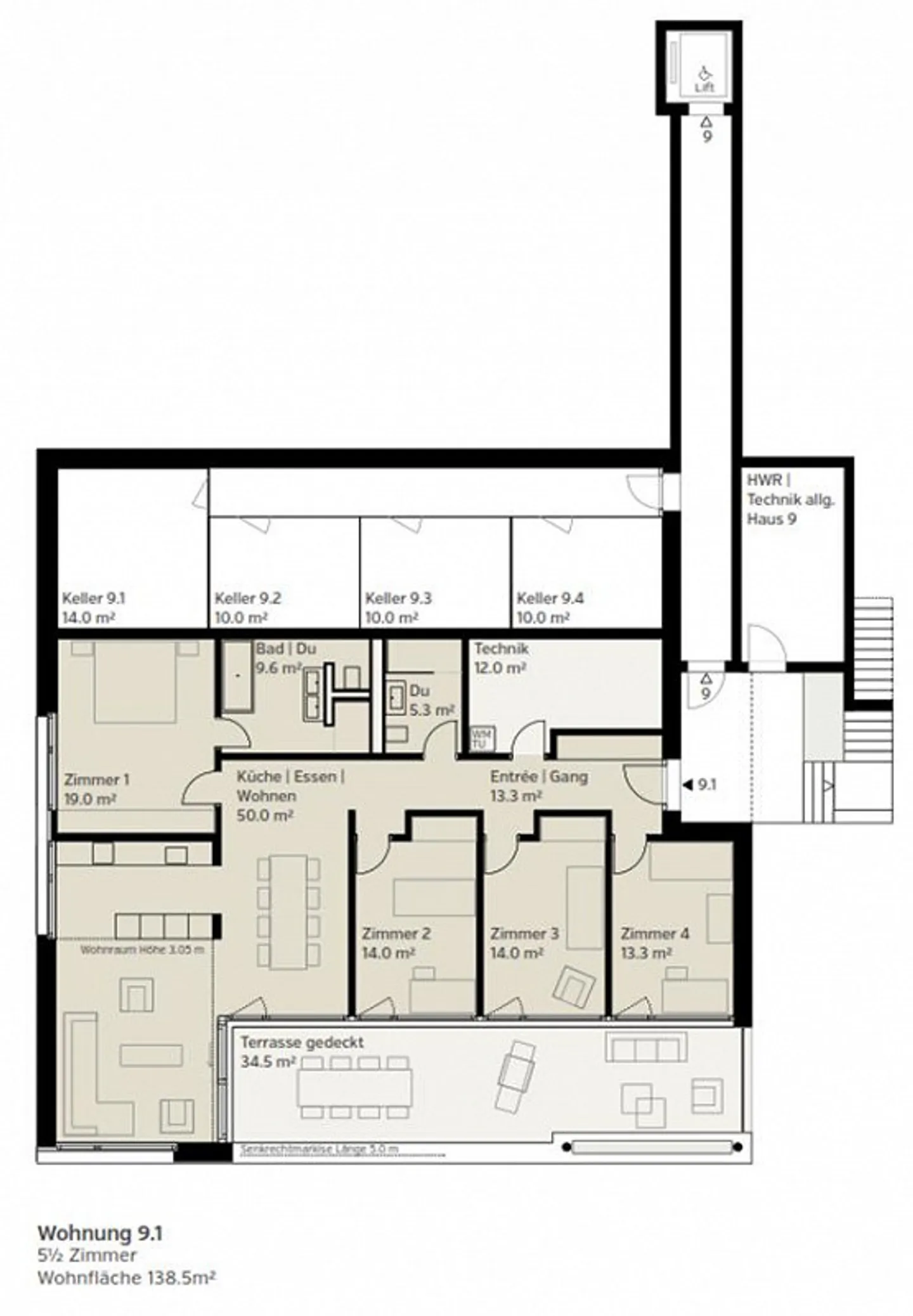 Appartamento in terrazza di 5,5 stanze (Livello 7.1) - Foto 3 di 6