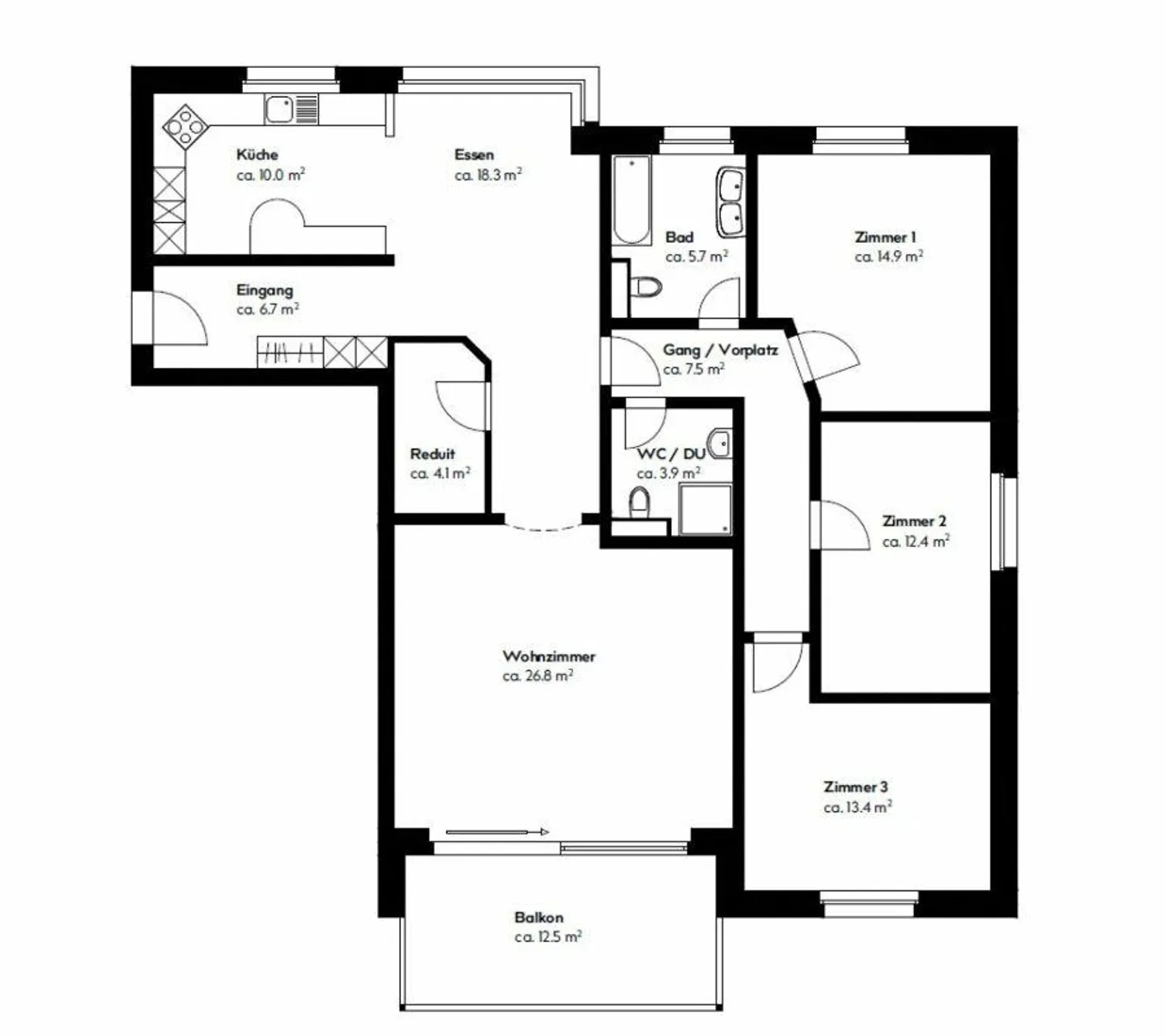 AFFITTO - Appartamento di 4.5 locali con vista sul verde. - Foto 10 di 10