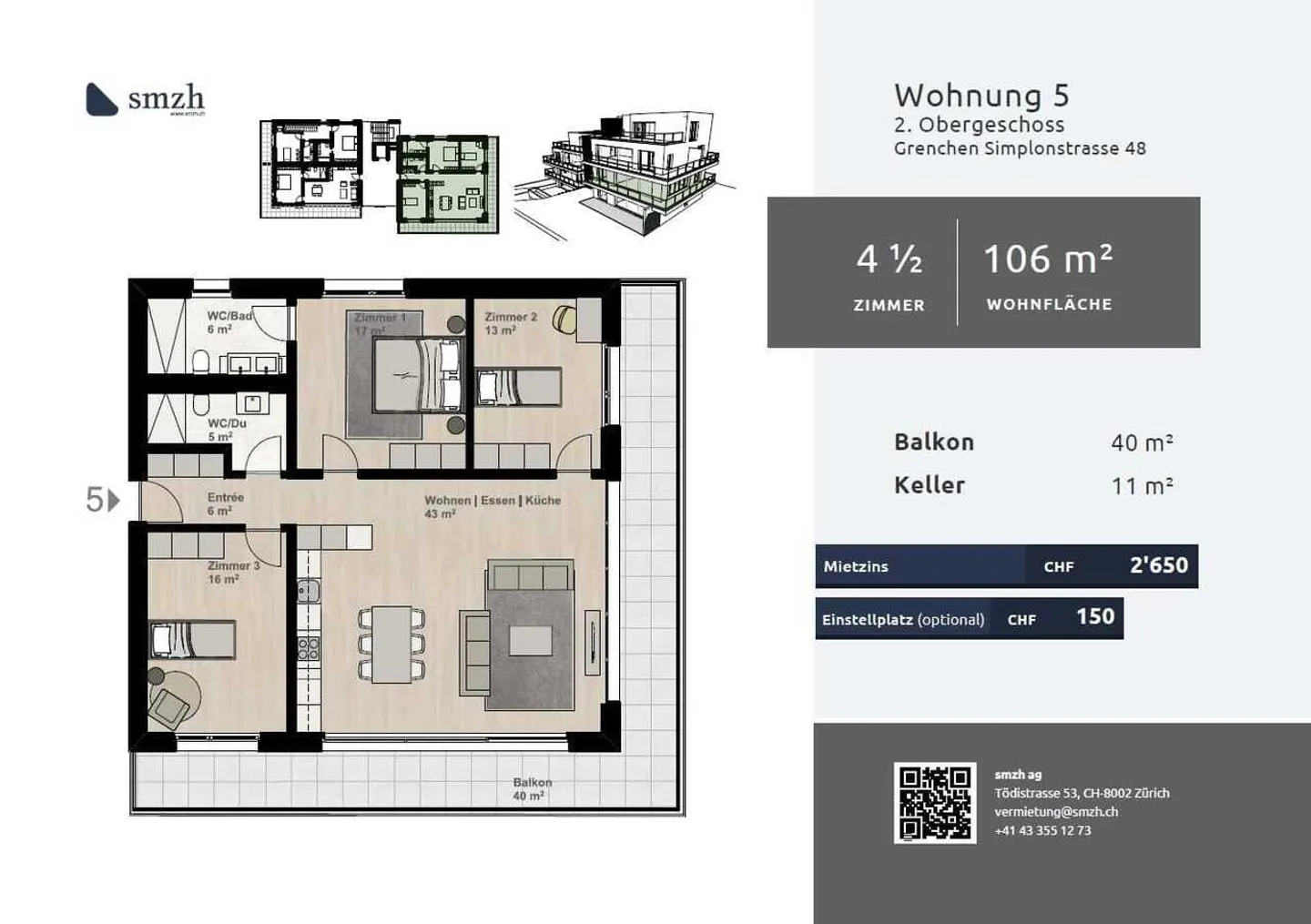 Modern 4.5-room apartment in Grenchen with balcony - Photo 2 of 12