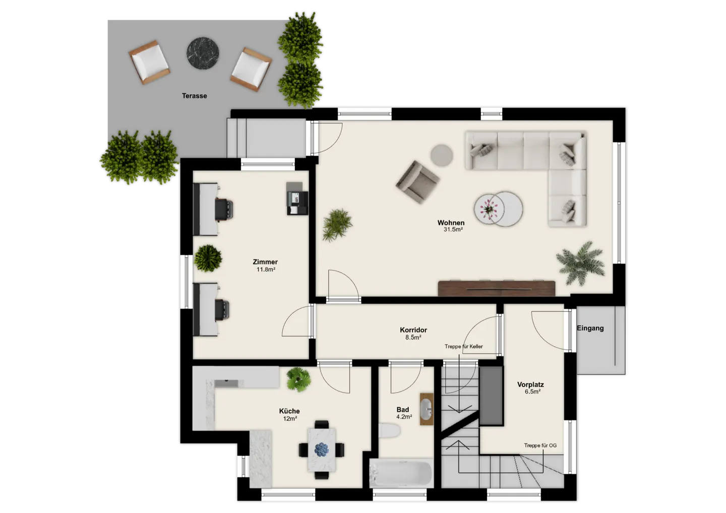 Spacious 4.5-room apartment on two floors with terrace and garden! - Photo 17 of 18