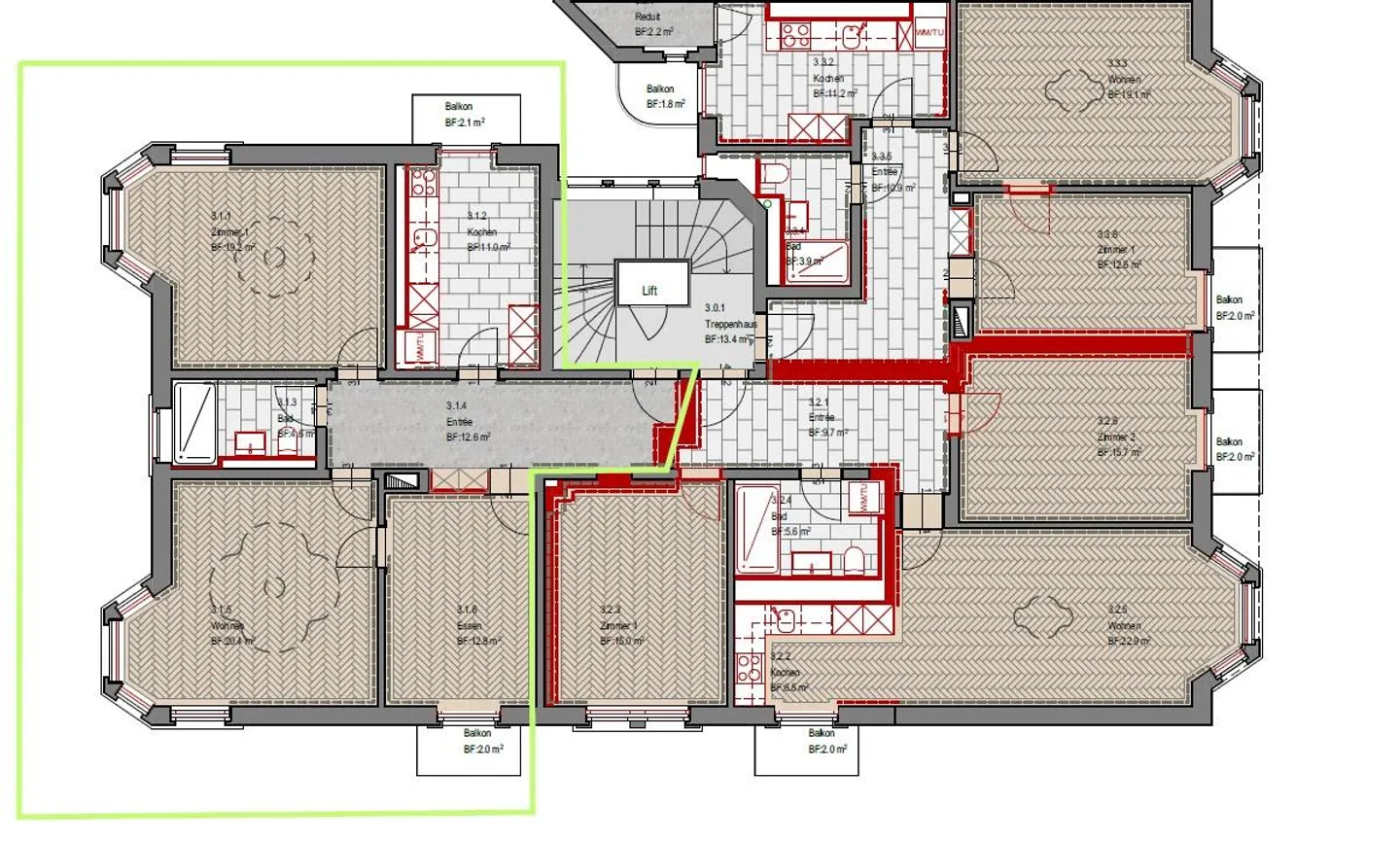 Stilvolle renovierte Wohnung - Foto 7 von 7