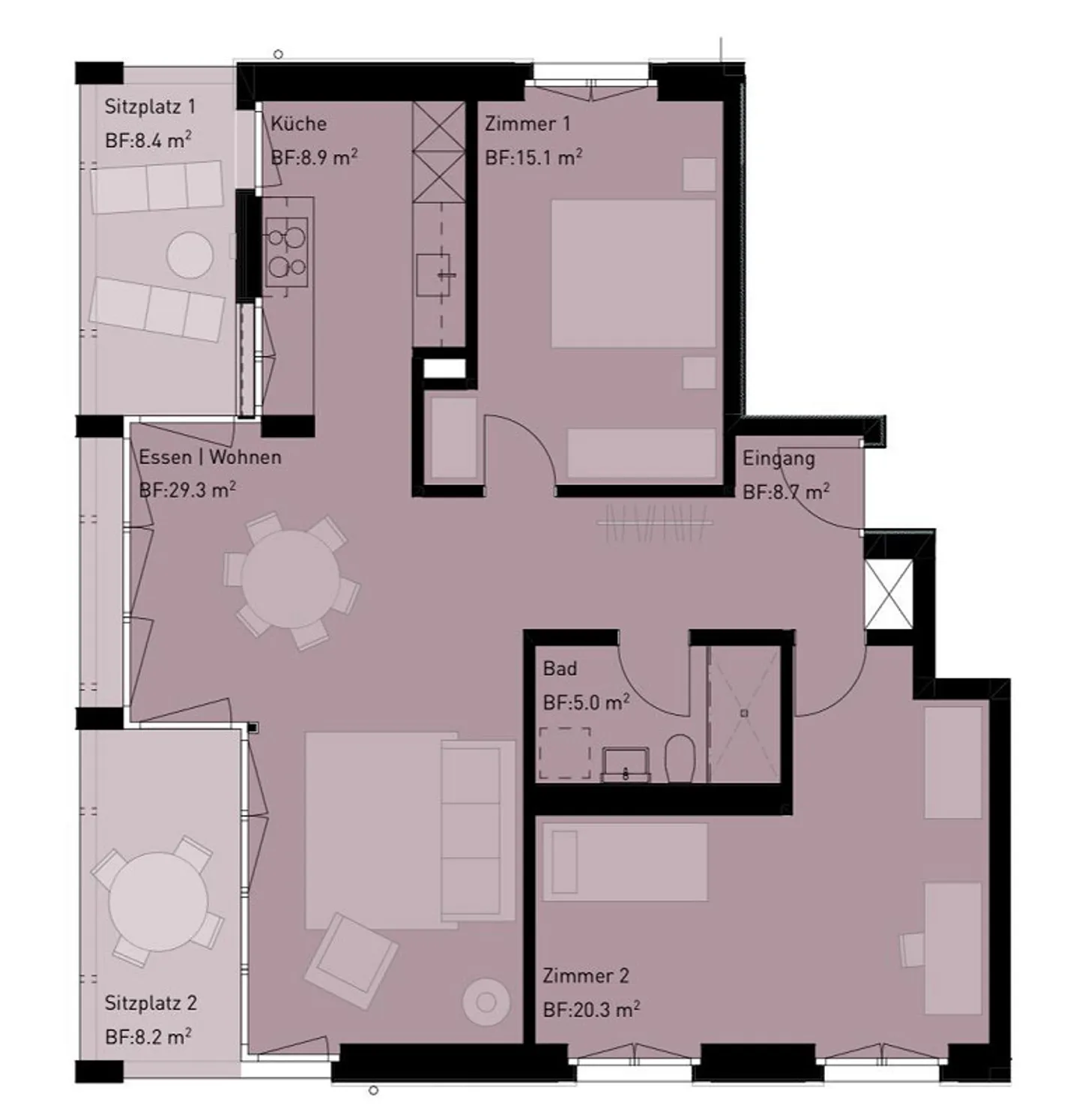 Karderei Mühlbach Haus im Garten 3.5-Zimmerwohnung - Photo 3 of 3