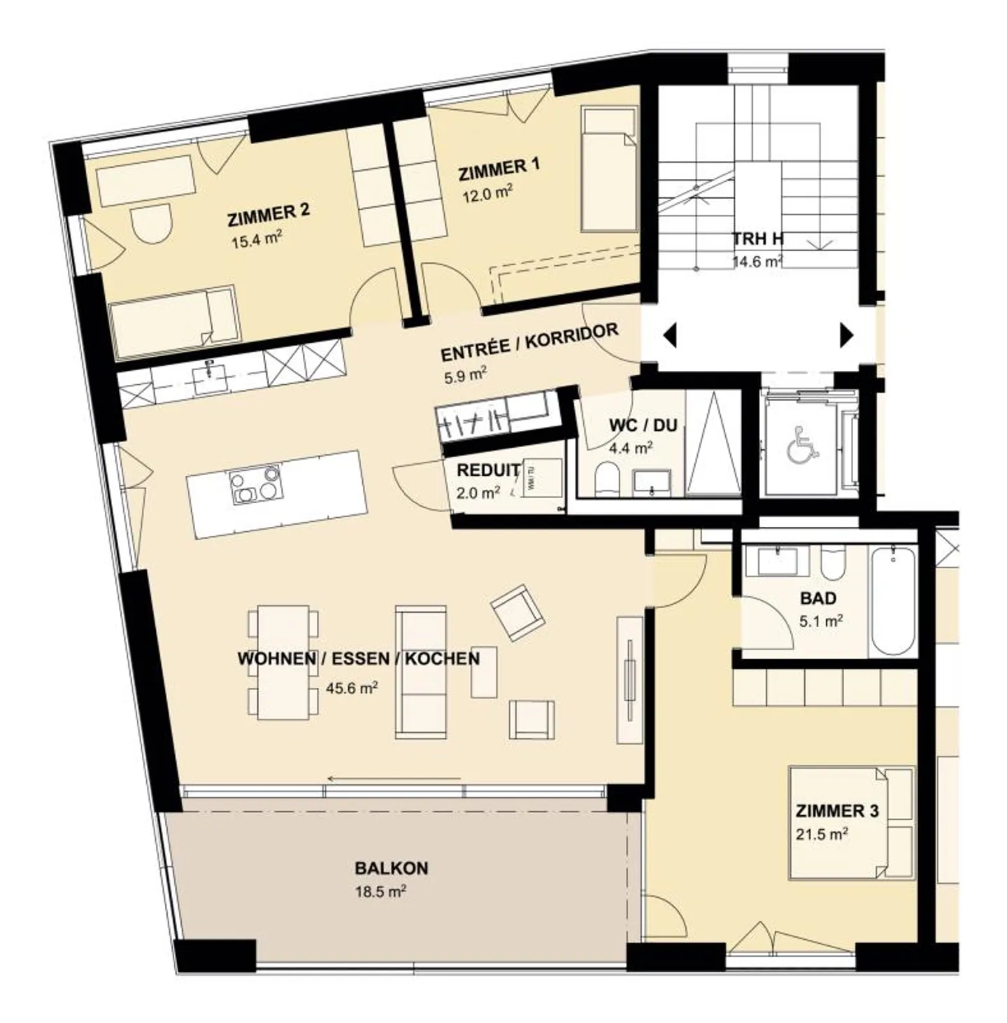 H5.2 I Premium 4.5-room apartment on the 5th floor with a view directly on the Aare - Photo 4 of 5