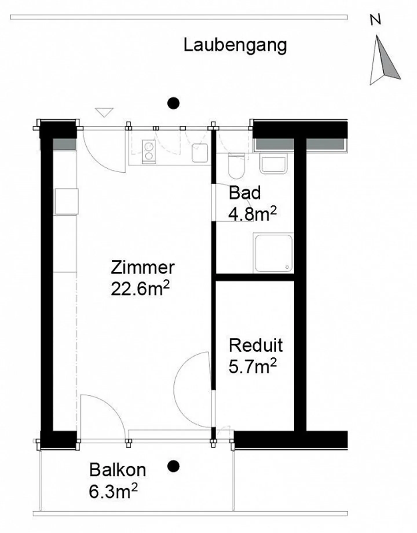 Modernes Mikro-Apartment im Wagonlits - Foto 8 von 8