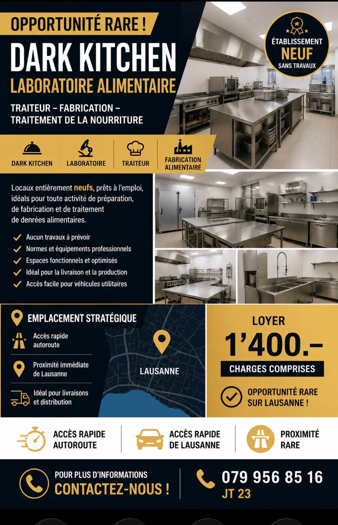 Commercial space: Dark Kitchen Lausanne - Photo 1 of 1