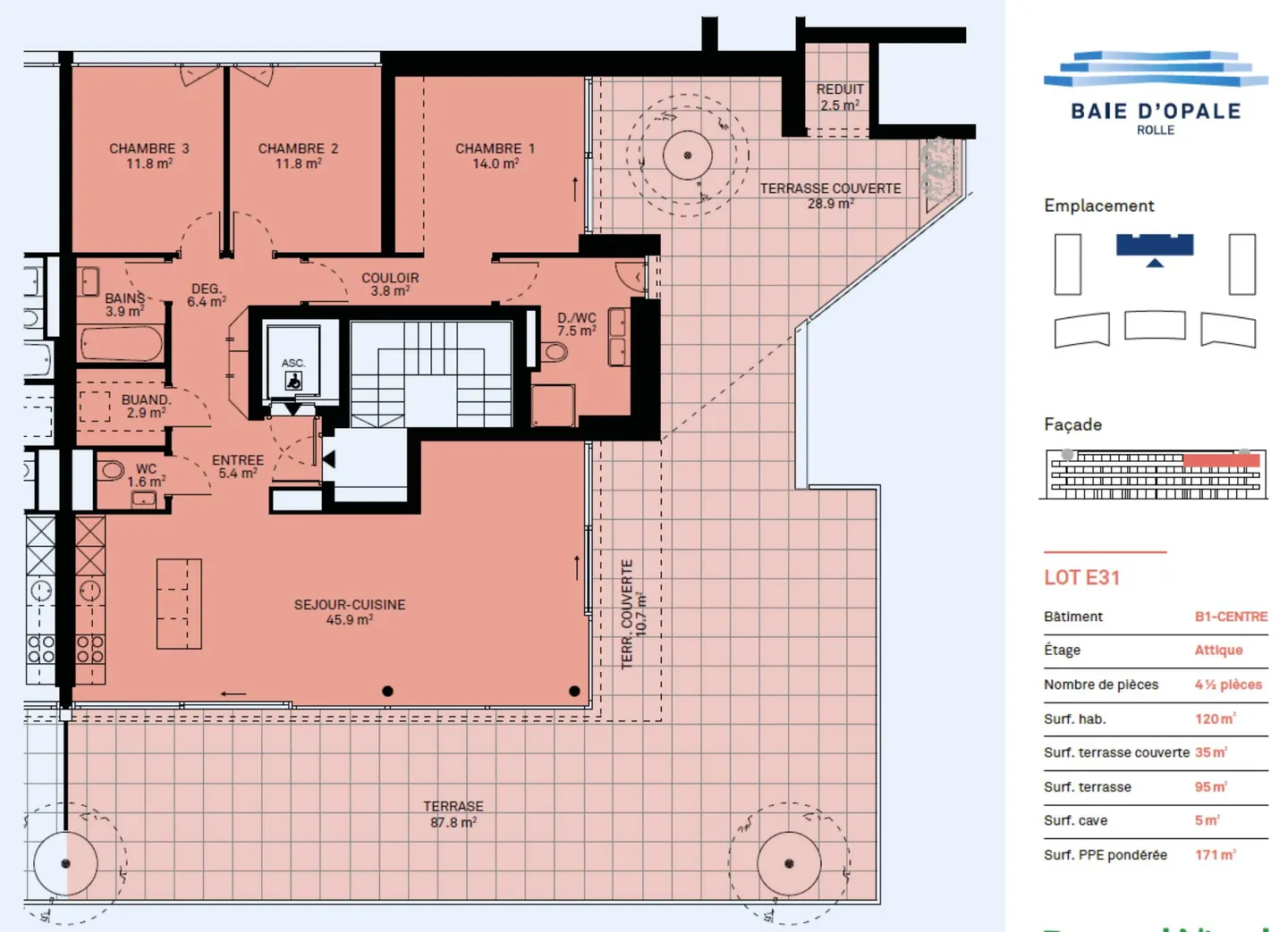 Neues und modernes Penthouse mit einer 95m2 großen Dachterrasse - Foto 8 von 9