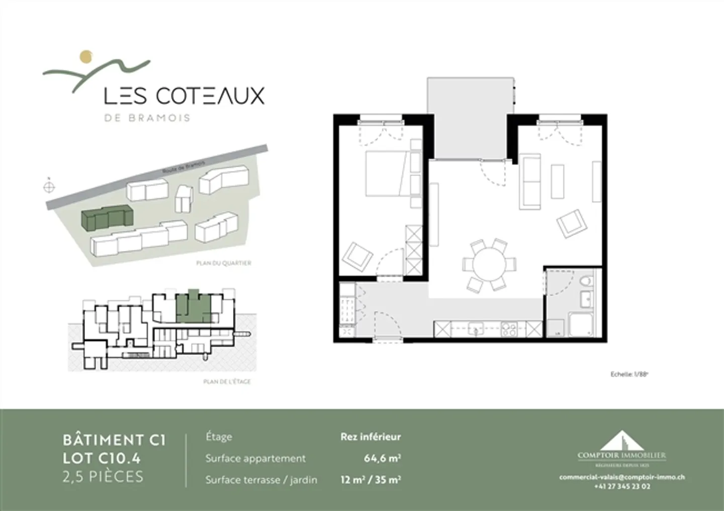 For rent beautiful 2.5 room apartments in Bramois - Photo 11 of 14