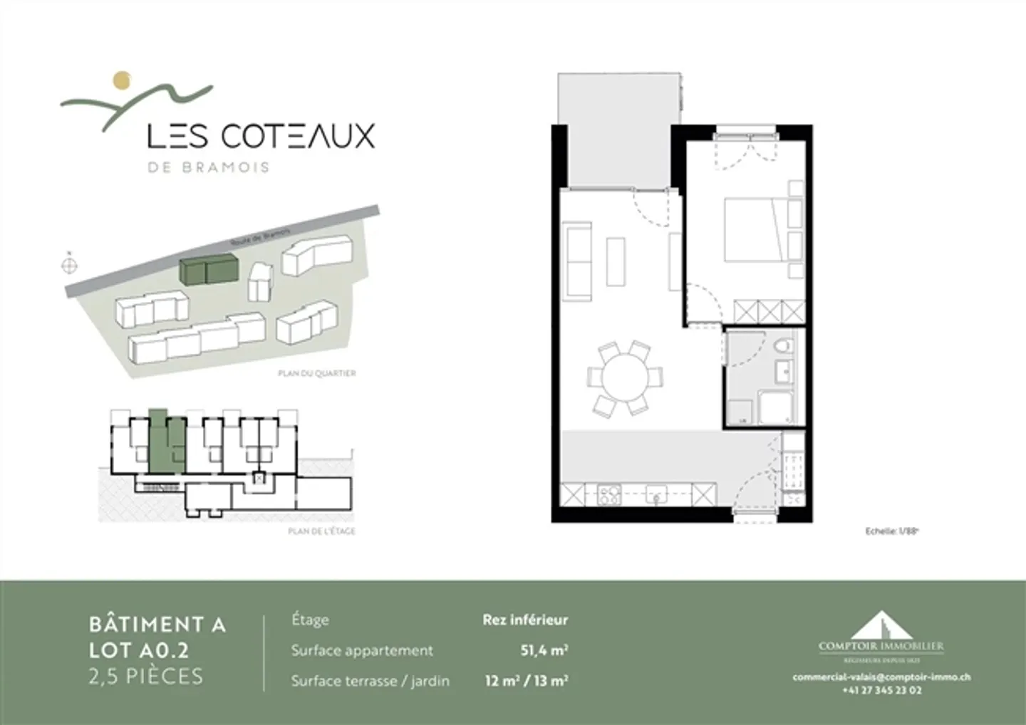 For rent beautiful 2.5 room apartments in Bramois - Photo 12 of 14