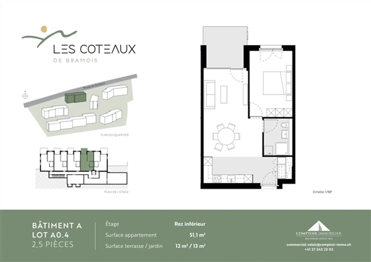 For rent beautiful 2.5 room apartments in Bramois - Photo 14 of 14