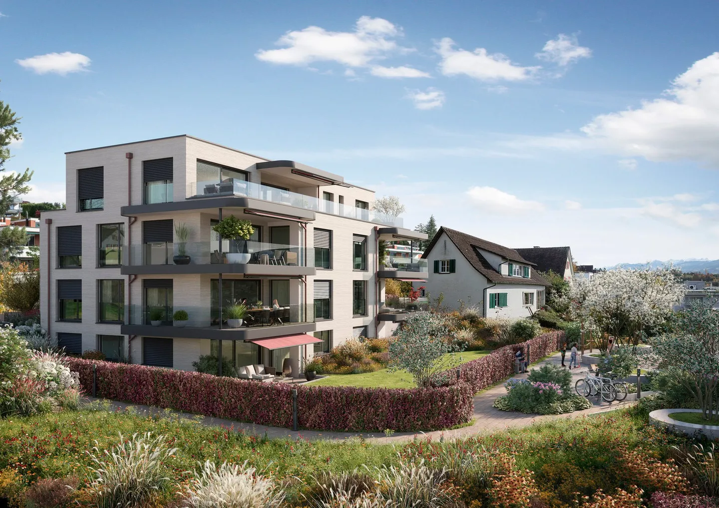 Nuova costruzione "MELANOR" | Grande appartamento con giardino 5.5 locali in una posizione tranquilla e centrale - Foto 2 di 11