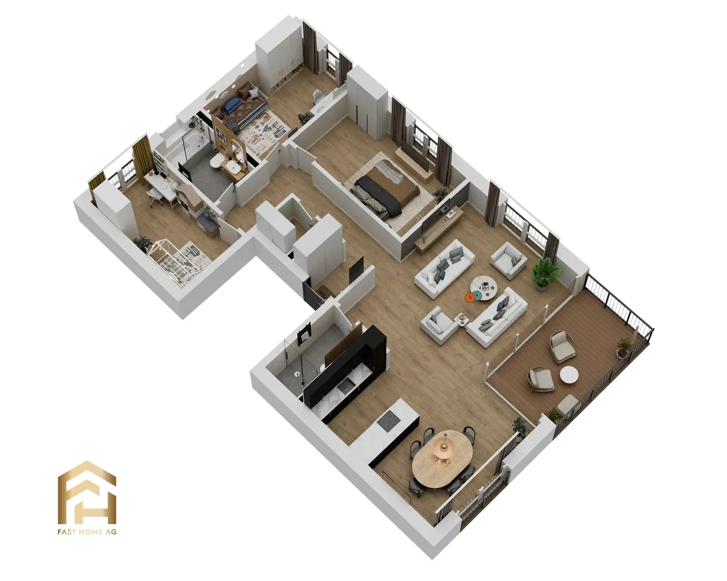 Ampio appartamento di 4,5 stanze al piano terra con area giardino - Foto 10 di 13