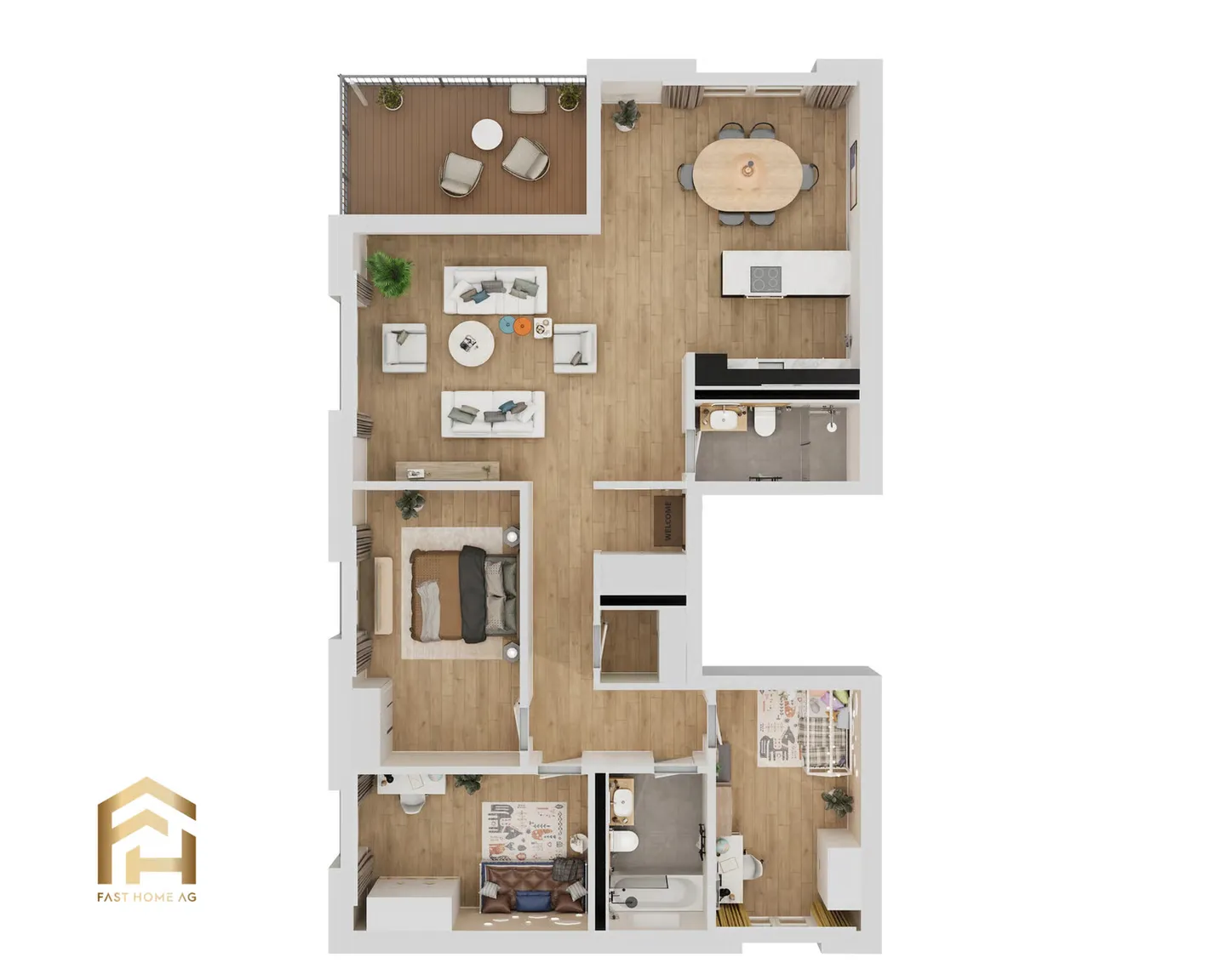 Ampio appartamento di 4,5 stanze al piano terra con area giardino - Foto 8 di 13