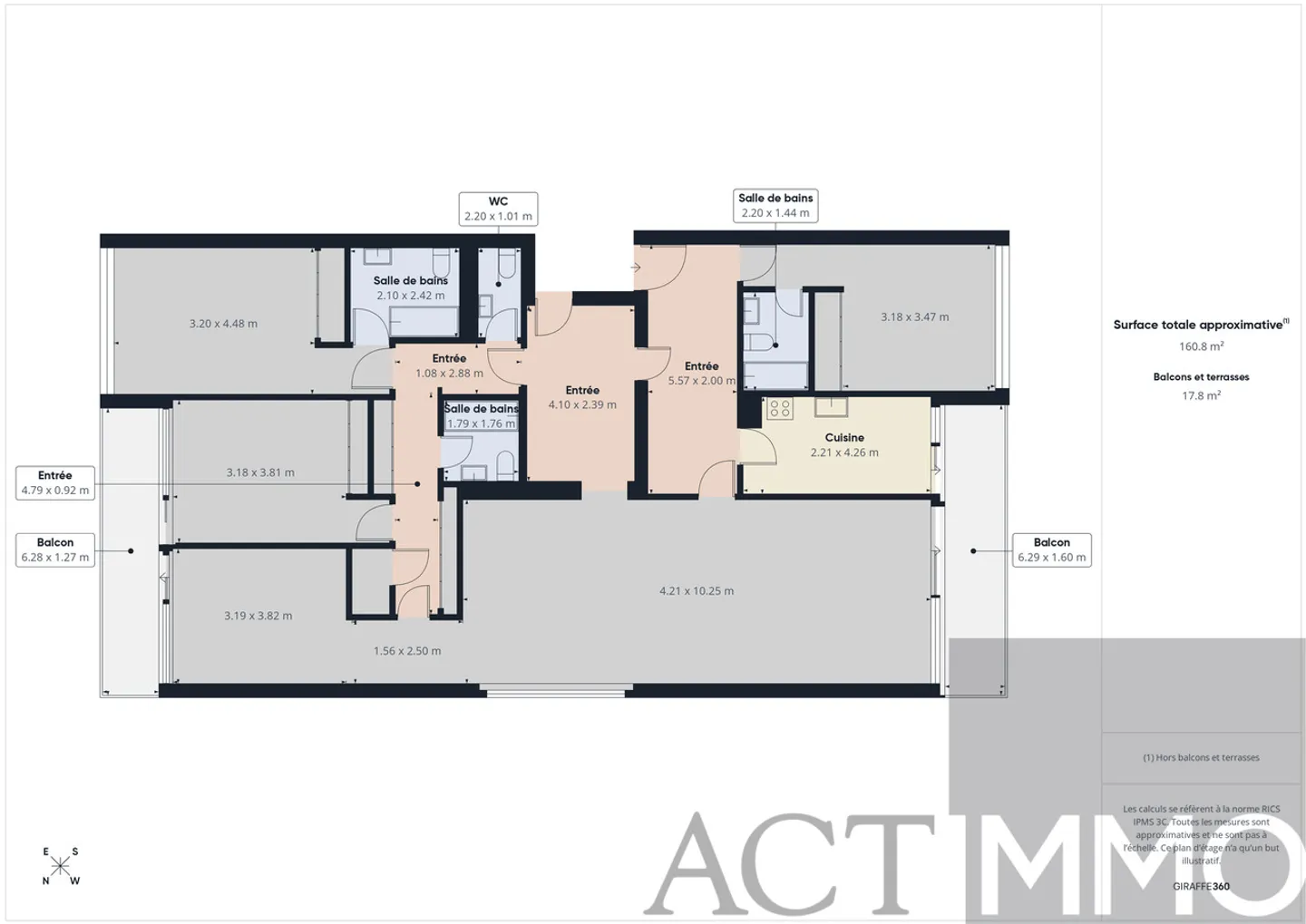 Magnificent 183 m2 apartment with two loggias in Champel - Photo 8 of 8