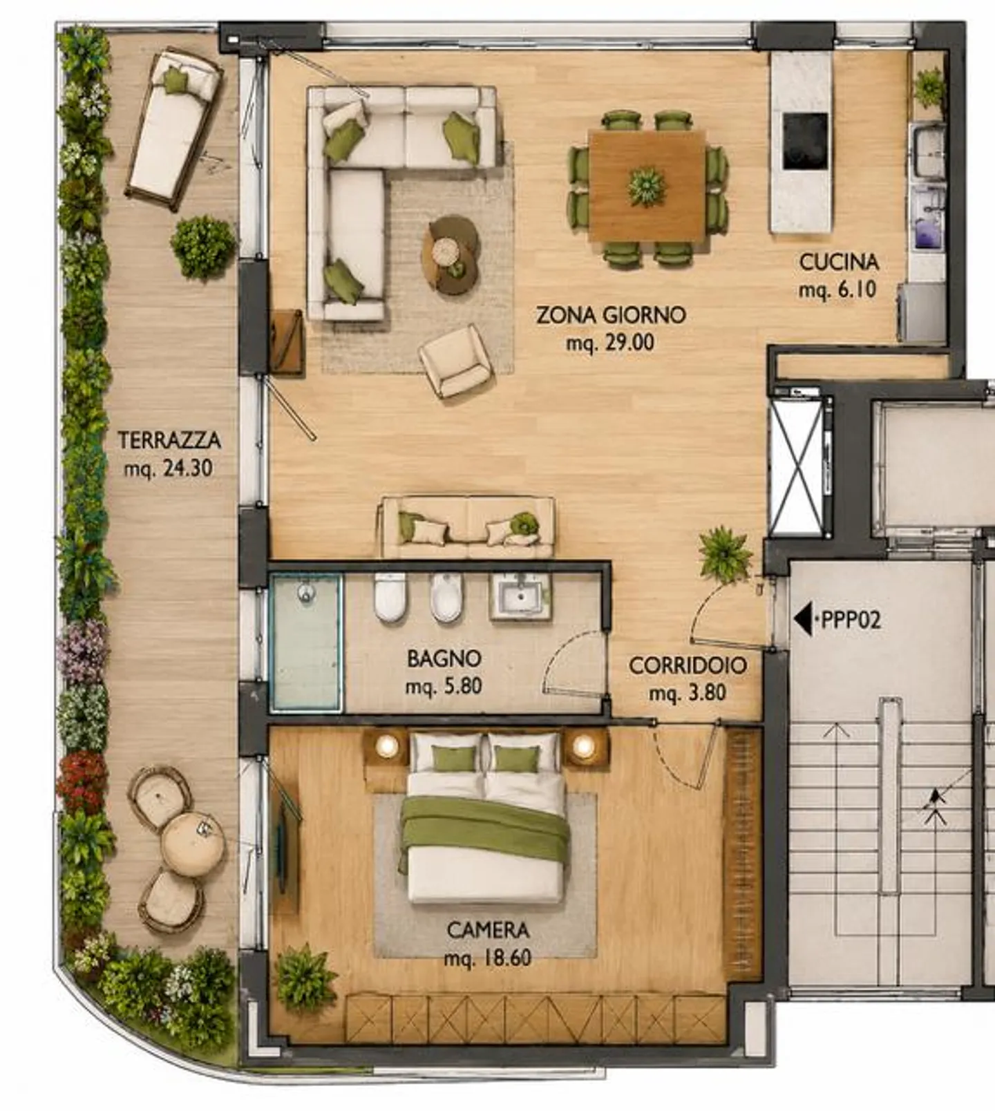 Geräumige Wohnung mit großer Terrasse - Foto 10 von 10