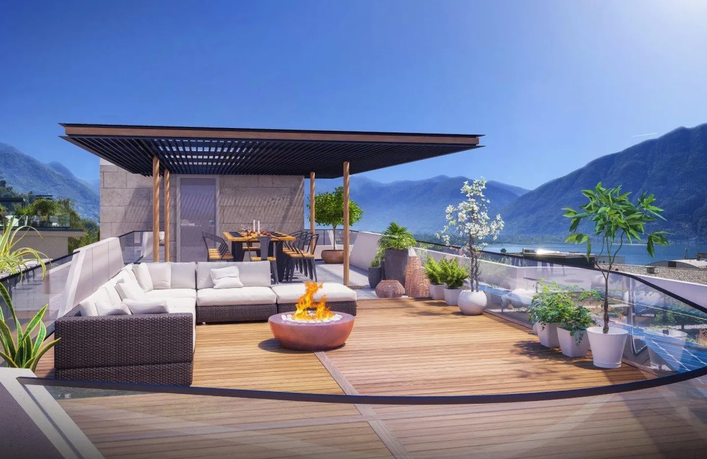Nuovo appartamento attico 5.5 con terrazza sul tetto, vista lago - Foto 1 di 13