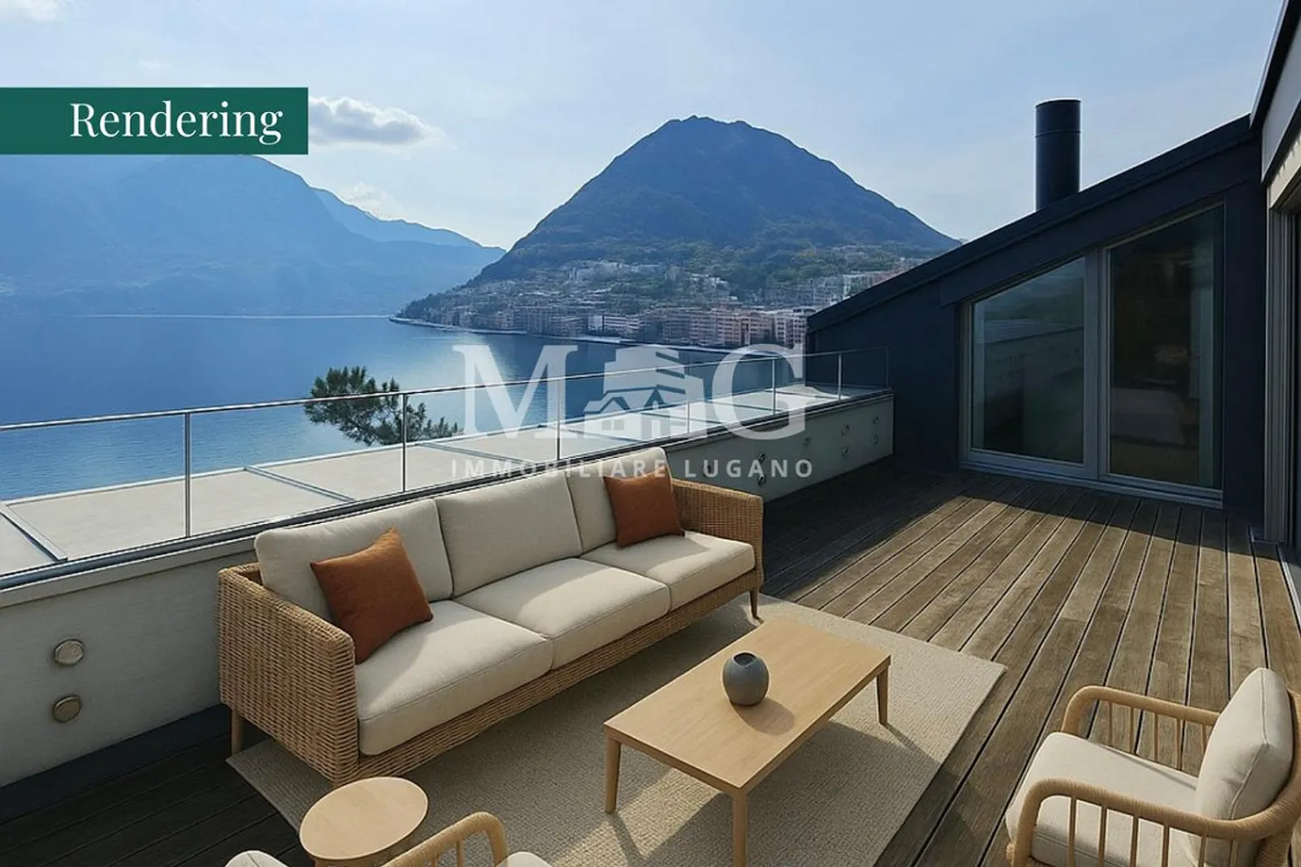 Lugano: Attic in a Historic Villa with Lake View and Panoramic Terrace - Photo 6 of 7