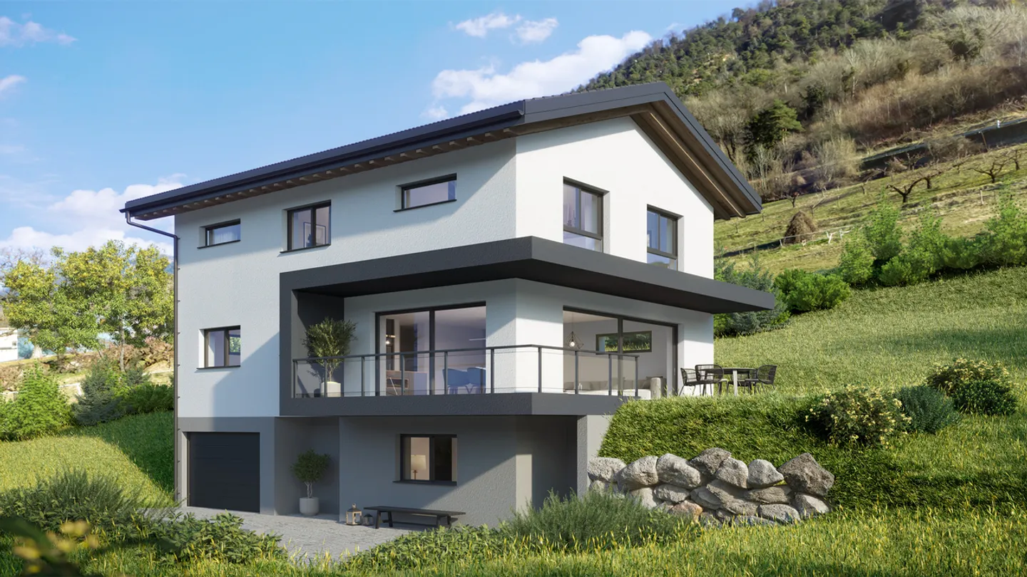 Moderne Villa in Grône mit atemberaubendem Blick - Foto 2 von 6