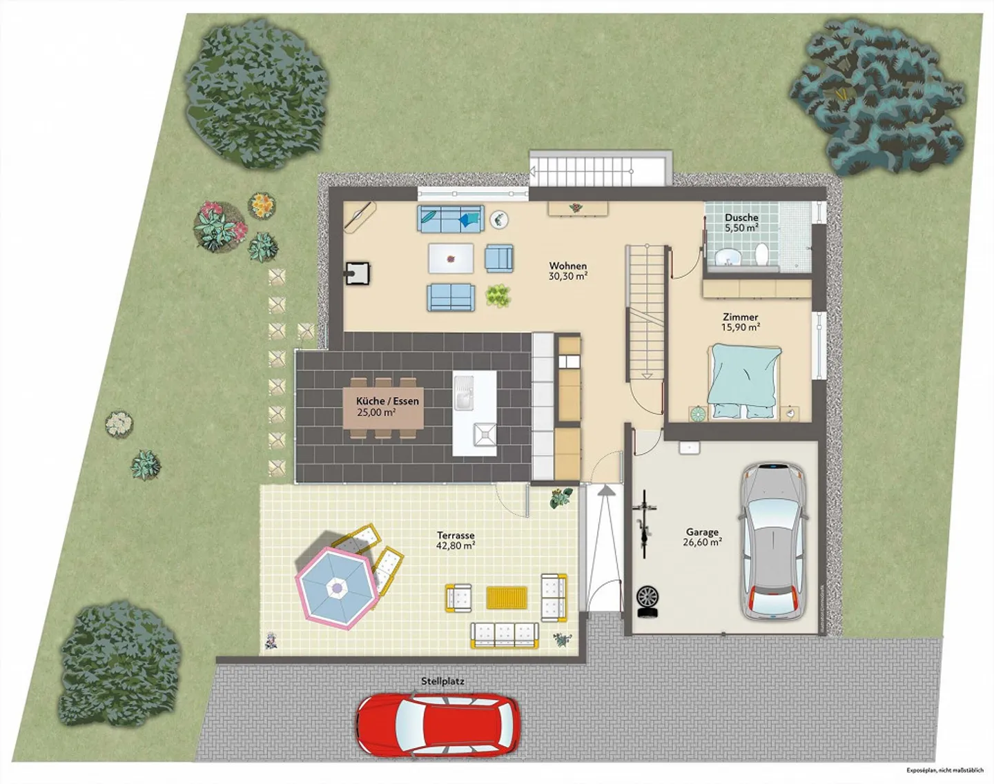 Proprietà a bassa manutenzione con molti parcheggi - Bösingen - Foto 12 di 14