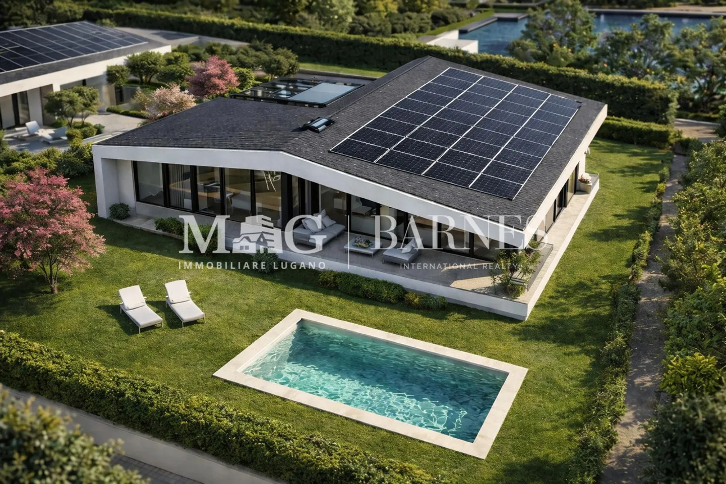 Lugano, Origlio: Baugrundstück mit genehmigtem Projekt für Villa - Foto 2 von 7