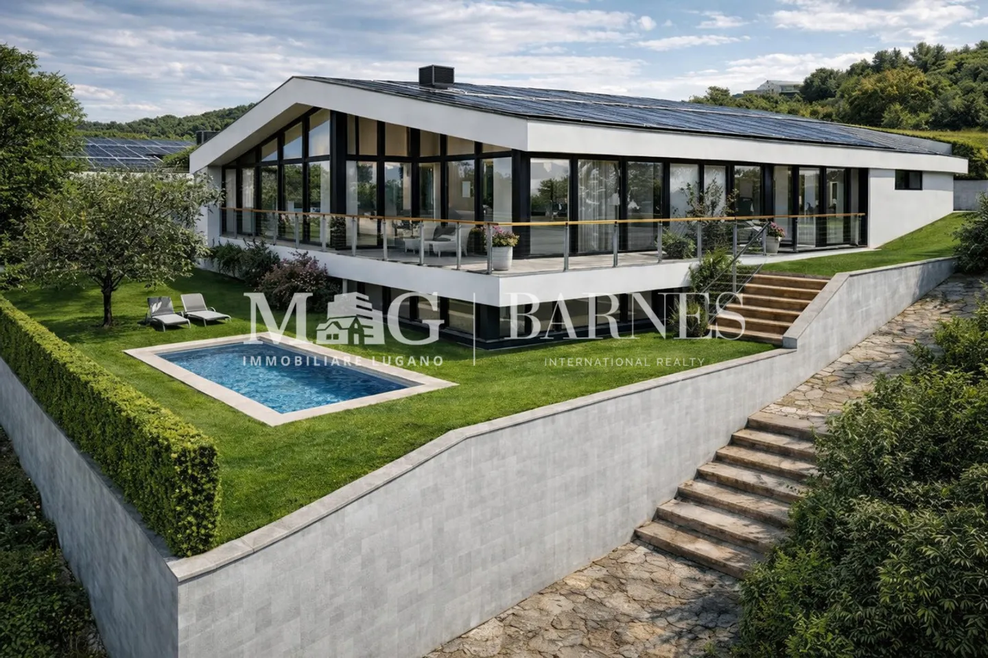 Lugano, Origlio: Baugrundstück mit genehmigtem Projekt für Villa - Foto 4 von 7