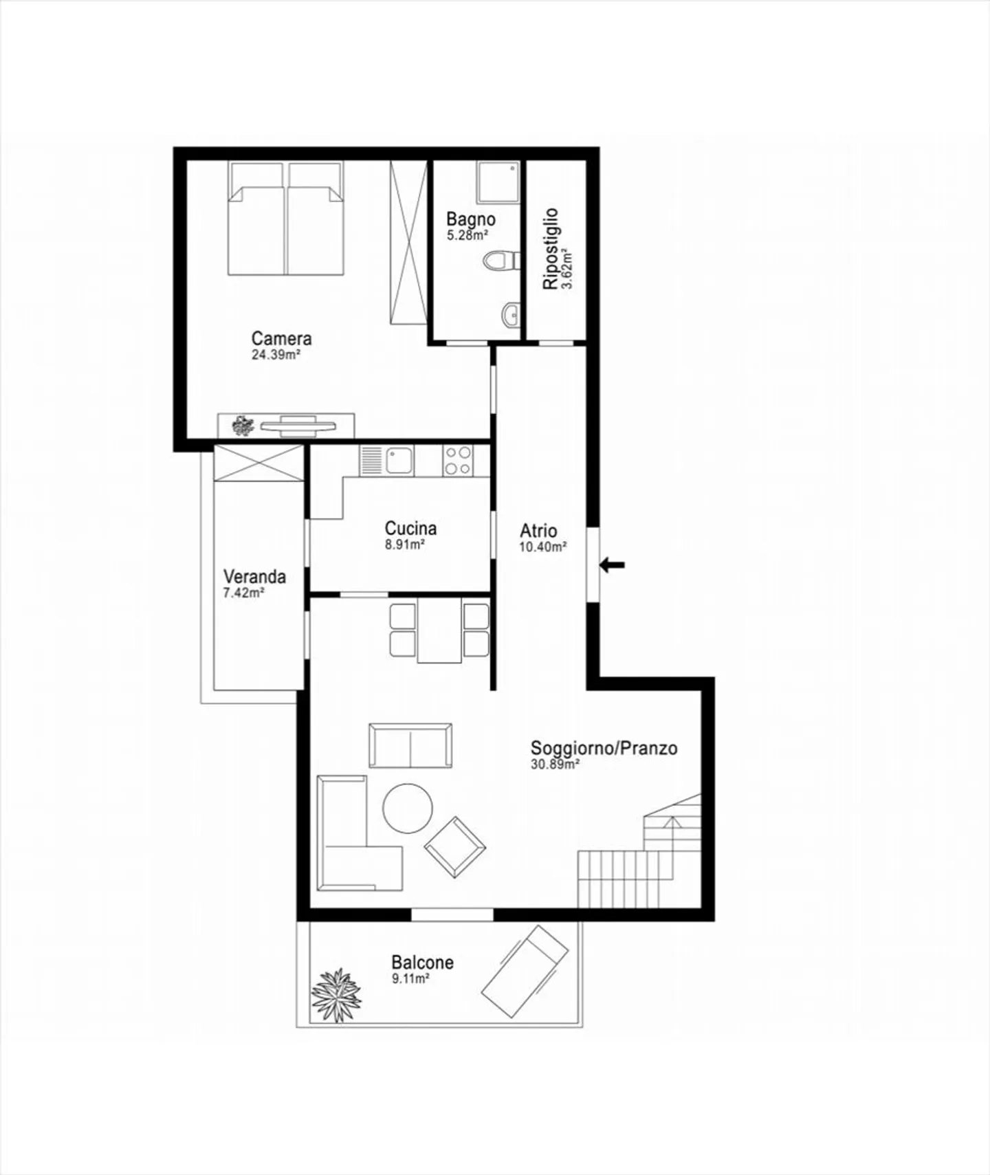 Attikawohnung 5.5 Zimmer - Foto 7 von 8