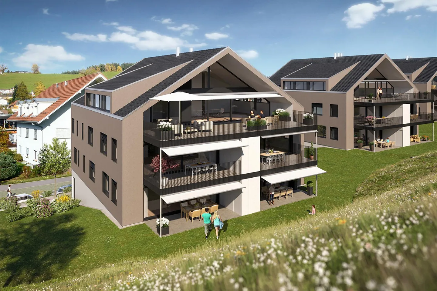 Appartement terrasse spécial de 3,5 pièces avec terrasse ensoleillée (Top A1.2) - Photo 1 sur 10